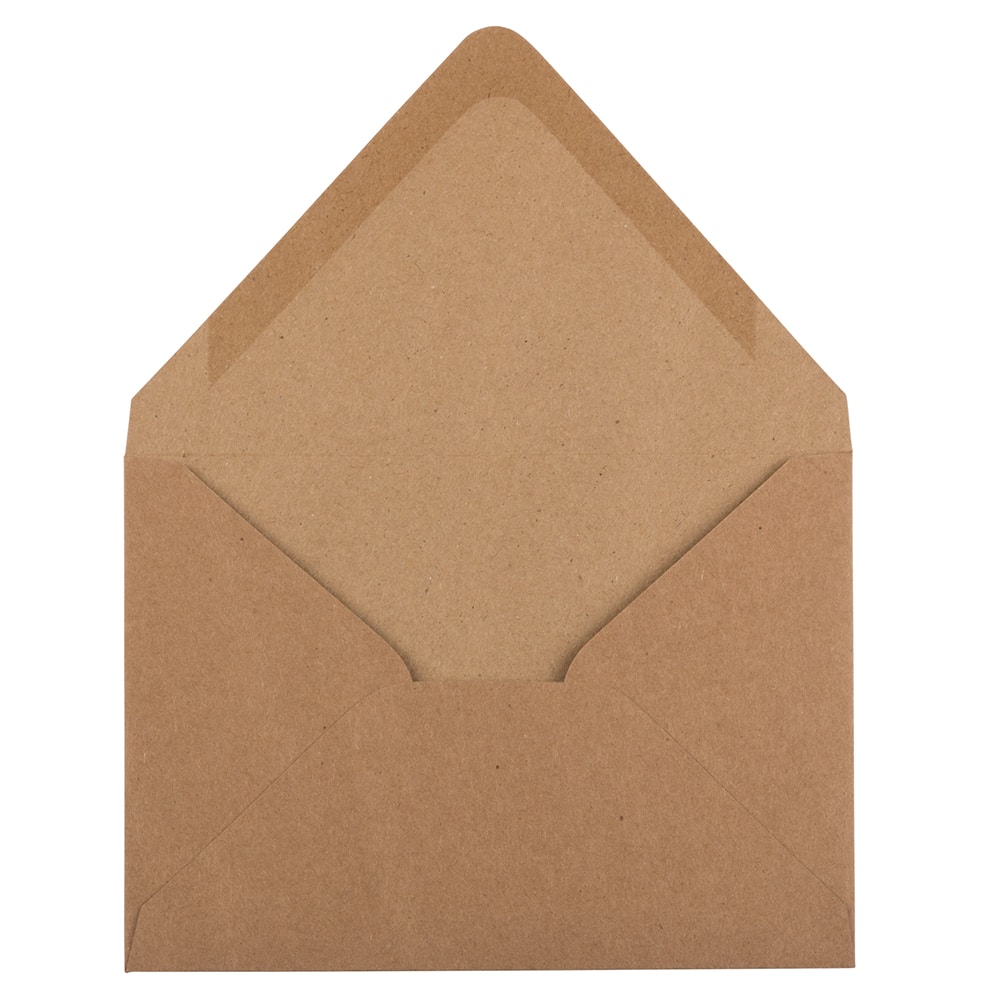 JAM Paper 4.75&#x22; x 6.5&#x22; Brown Kraft Recycled V-Flap Invitation Envelopes, 100ct.