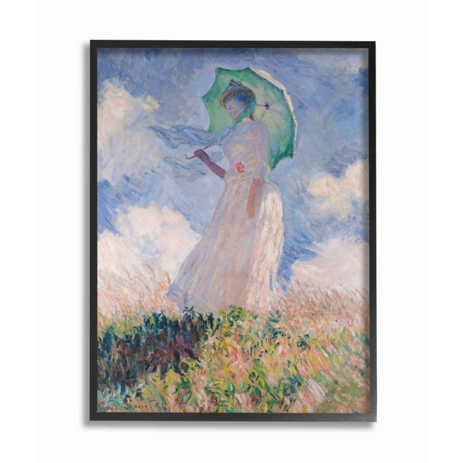 Stupell Industries Woman With Parasol Monet Classic Painting Black Framed Wall Art