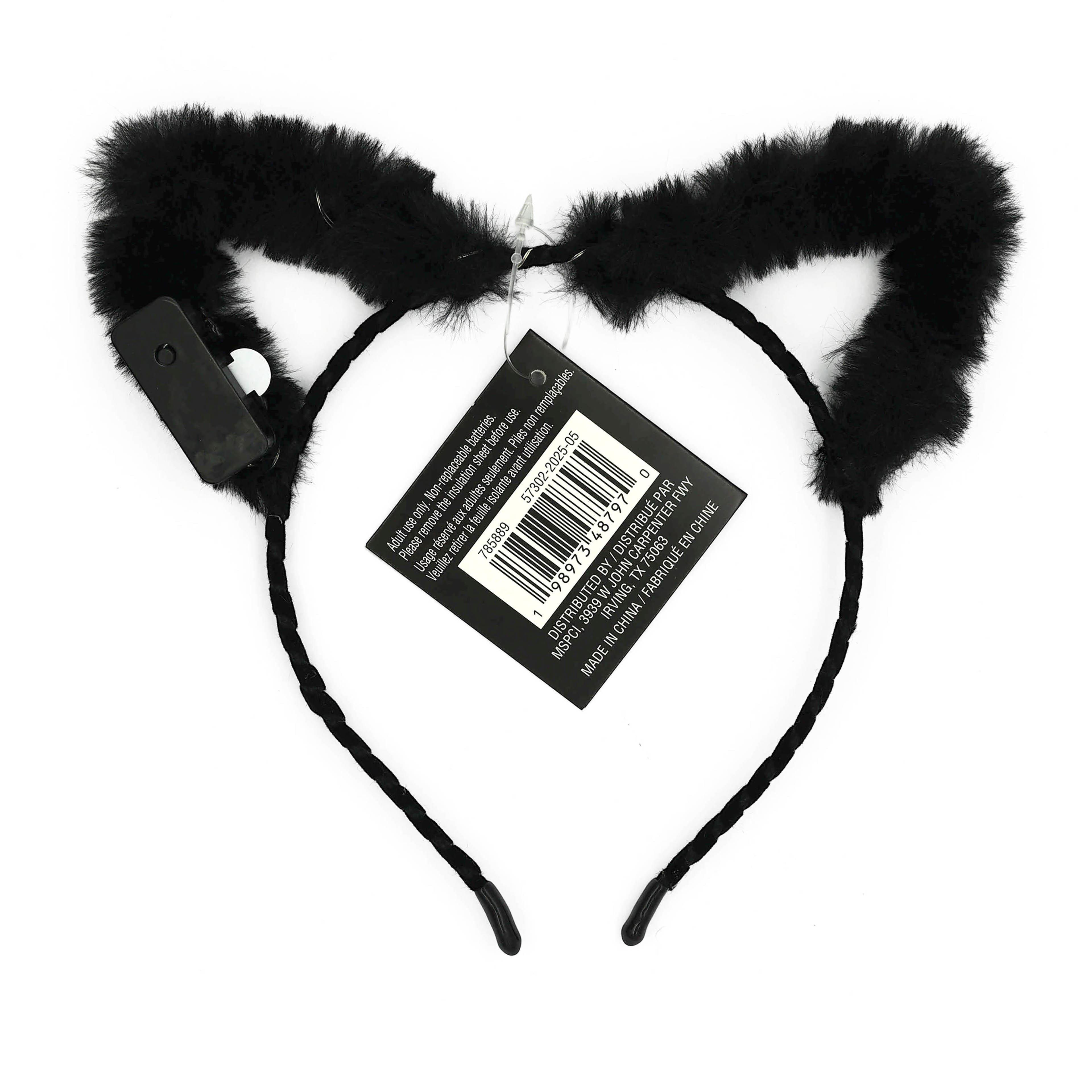 Black Light Up Cat Ear Headband by Celebrate It&#x2122;