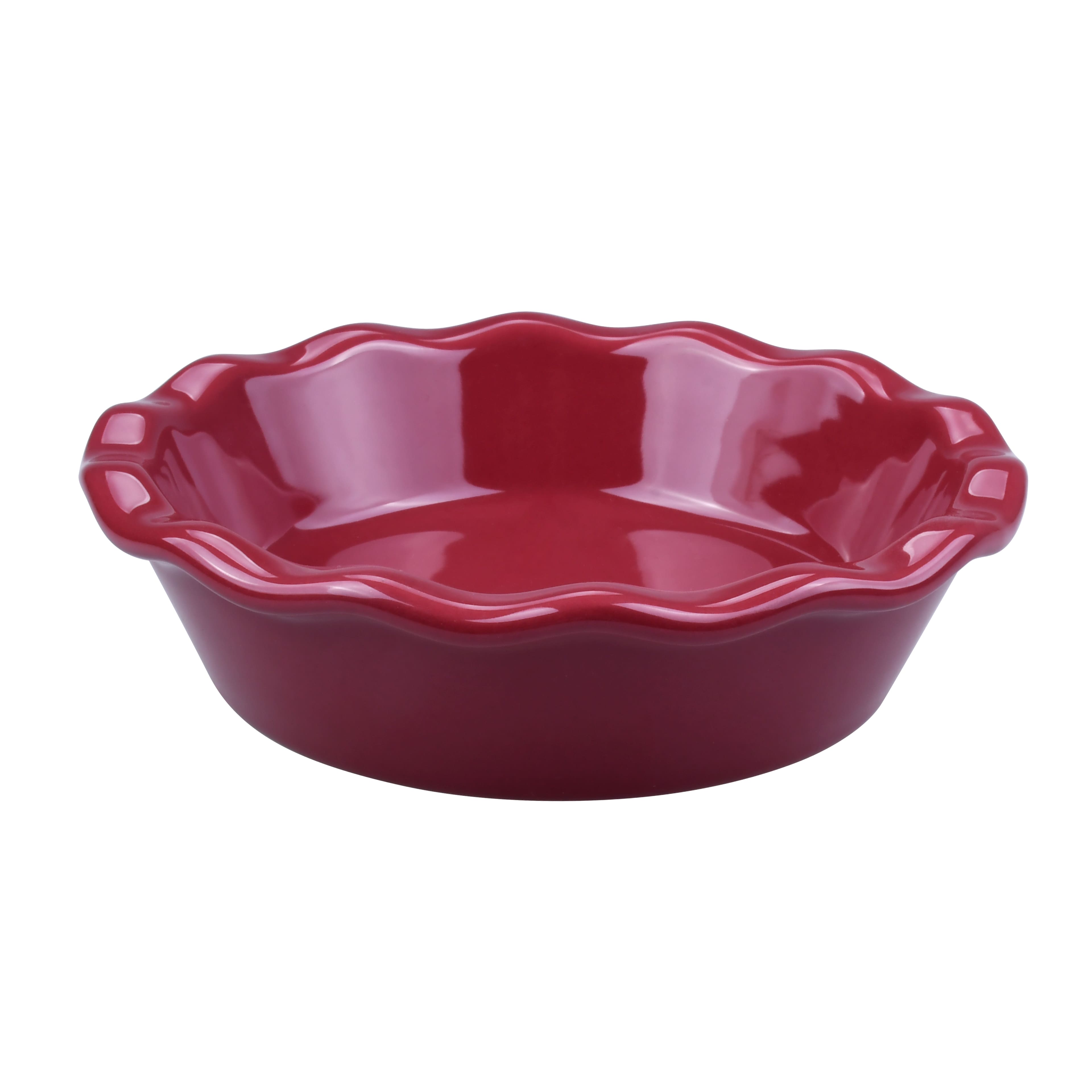 6&#x22; Mini Burgundy Ceramic Pie Plate by Makery&#x2122;