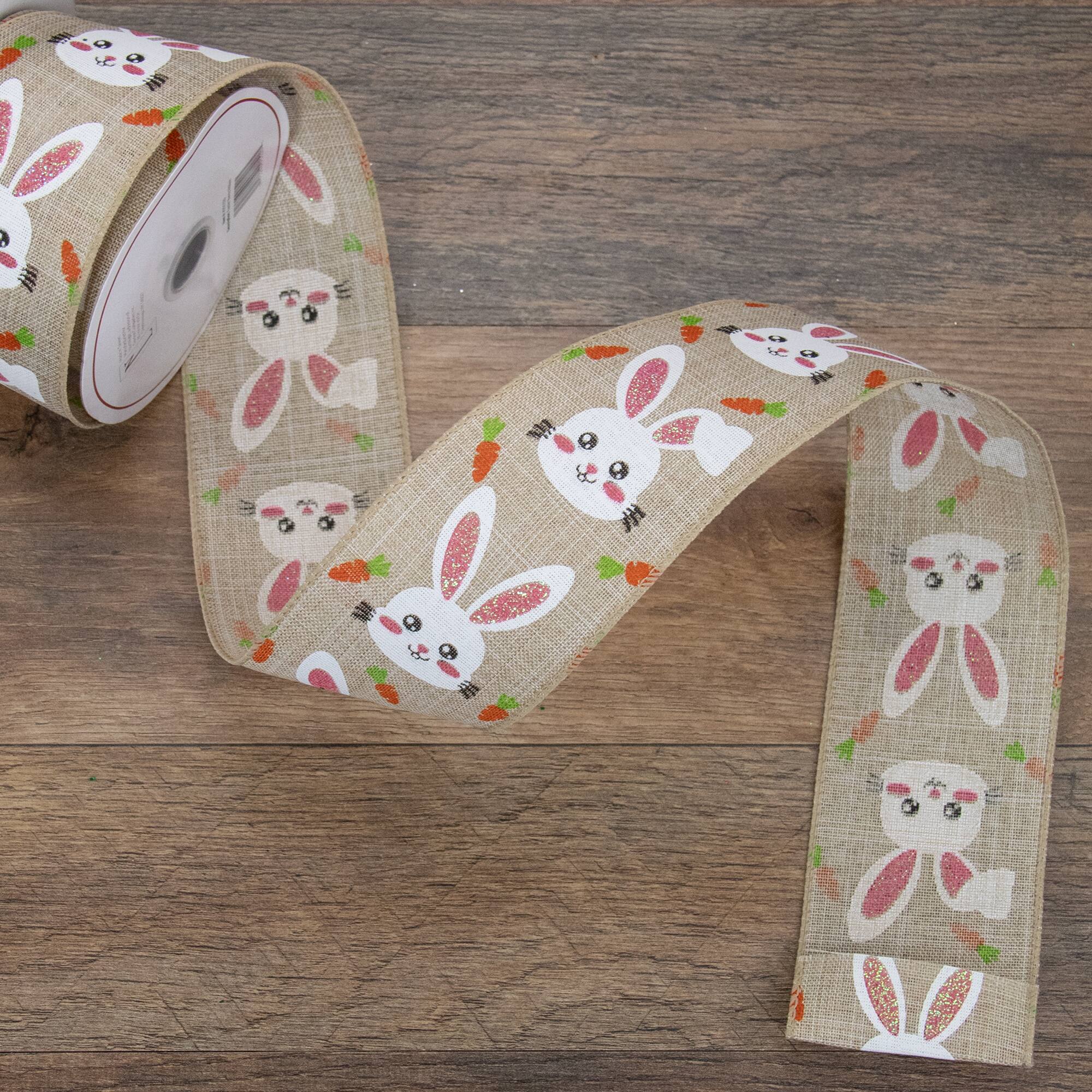 2.5&#x22; x 10yd. Spring Easter Bunny Wired Craft Ribbon