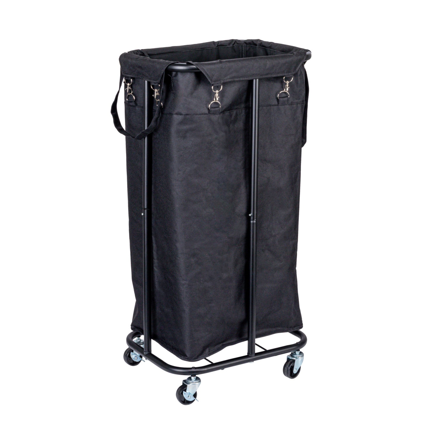 Household Essentials 30.5&#x22; Black Rolling Laundry Hamper