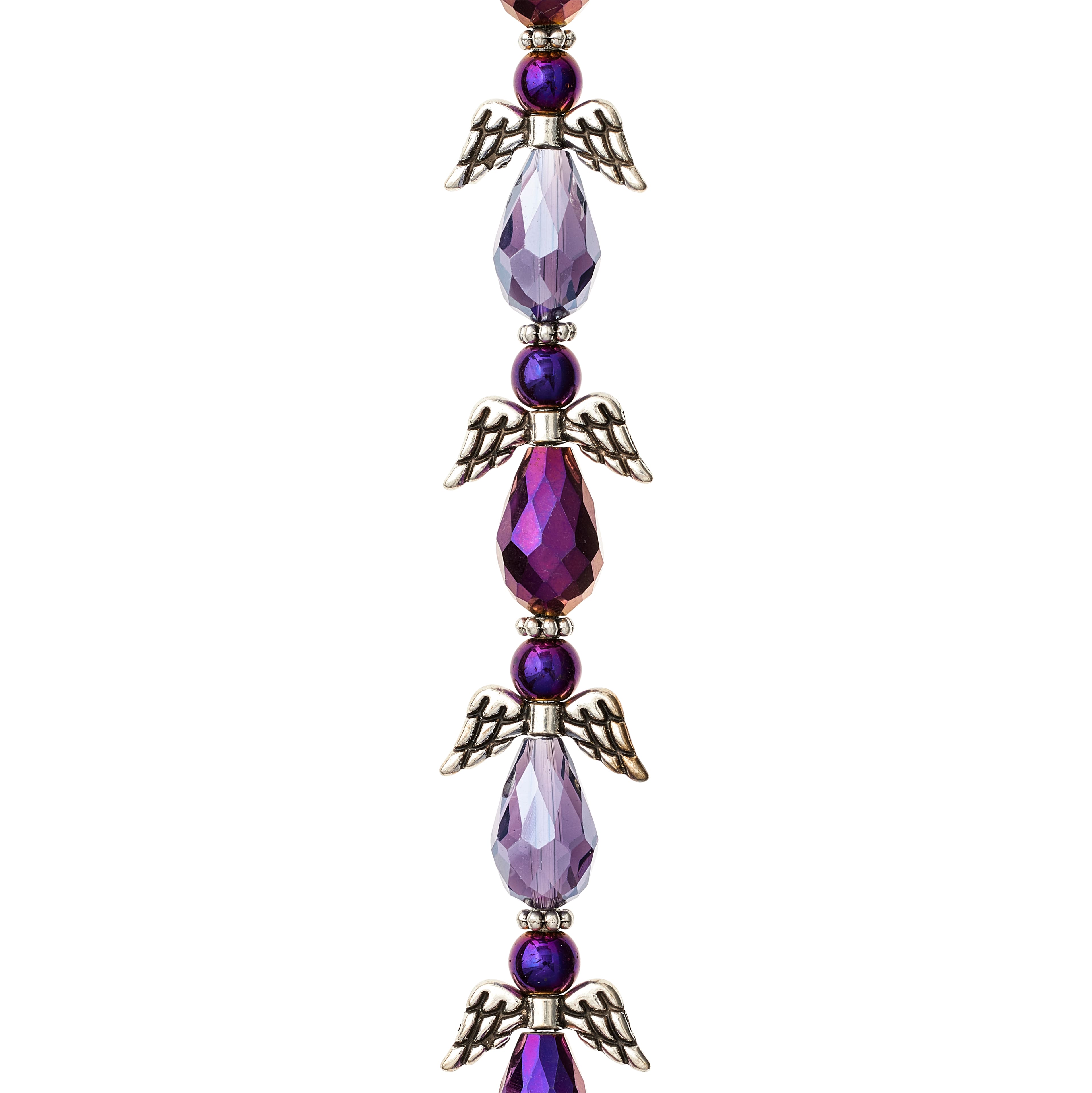 12 Pack: Purple Mix Glass &#x26; Metal Angel Beads by Bead Landing&#x2122;