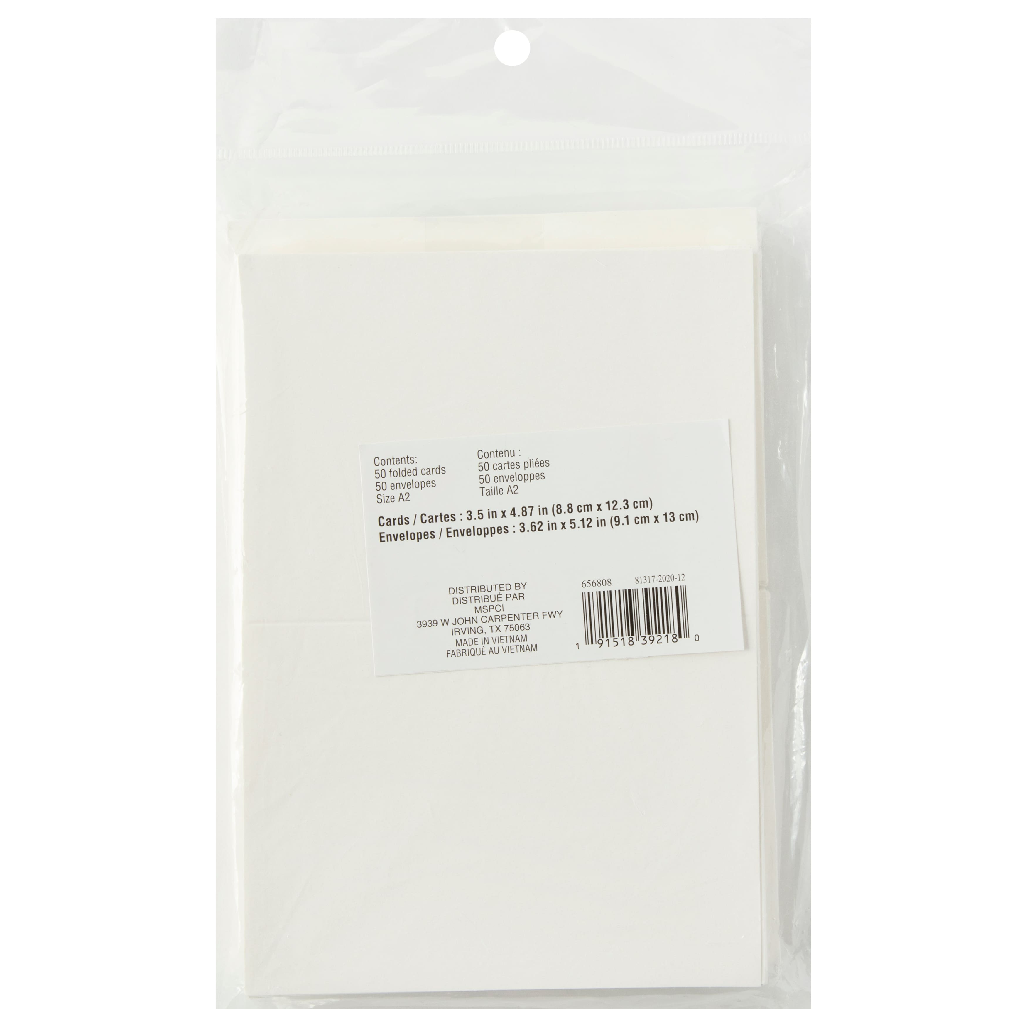 12 Packs: 50 ct. (600 total) 3.5&#x22; x 4.87&#x22; Ivory Folded Cards &#x26; Envelopes by Recollections&#x2122;