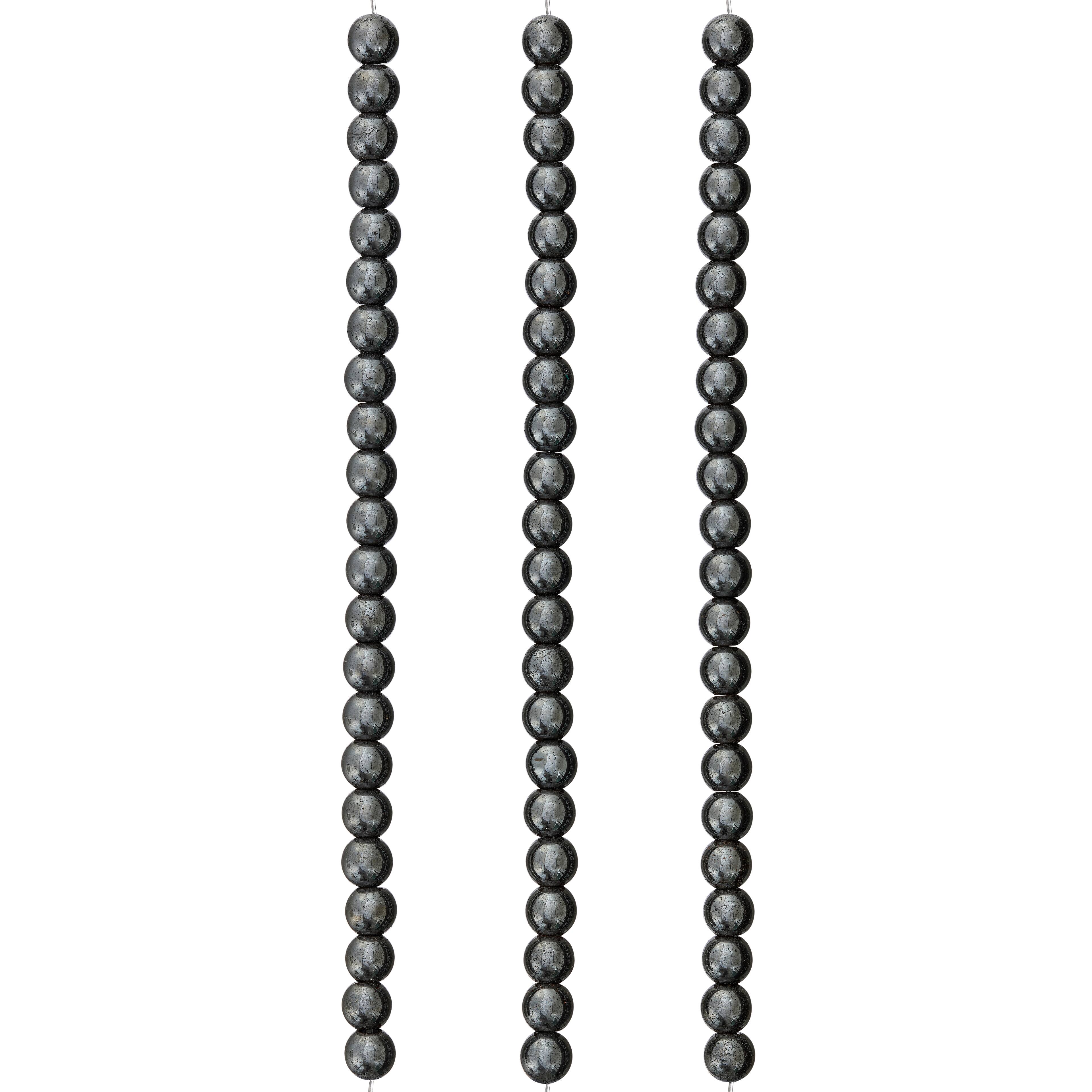 12 Pack: Hematite Round Beads, 6mm by Bead Landing™