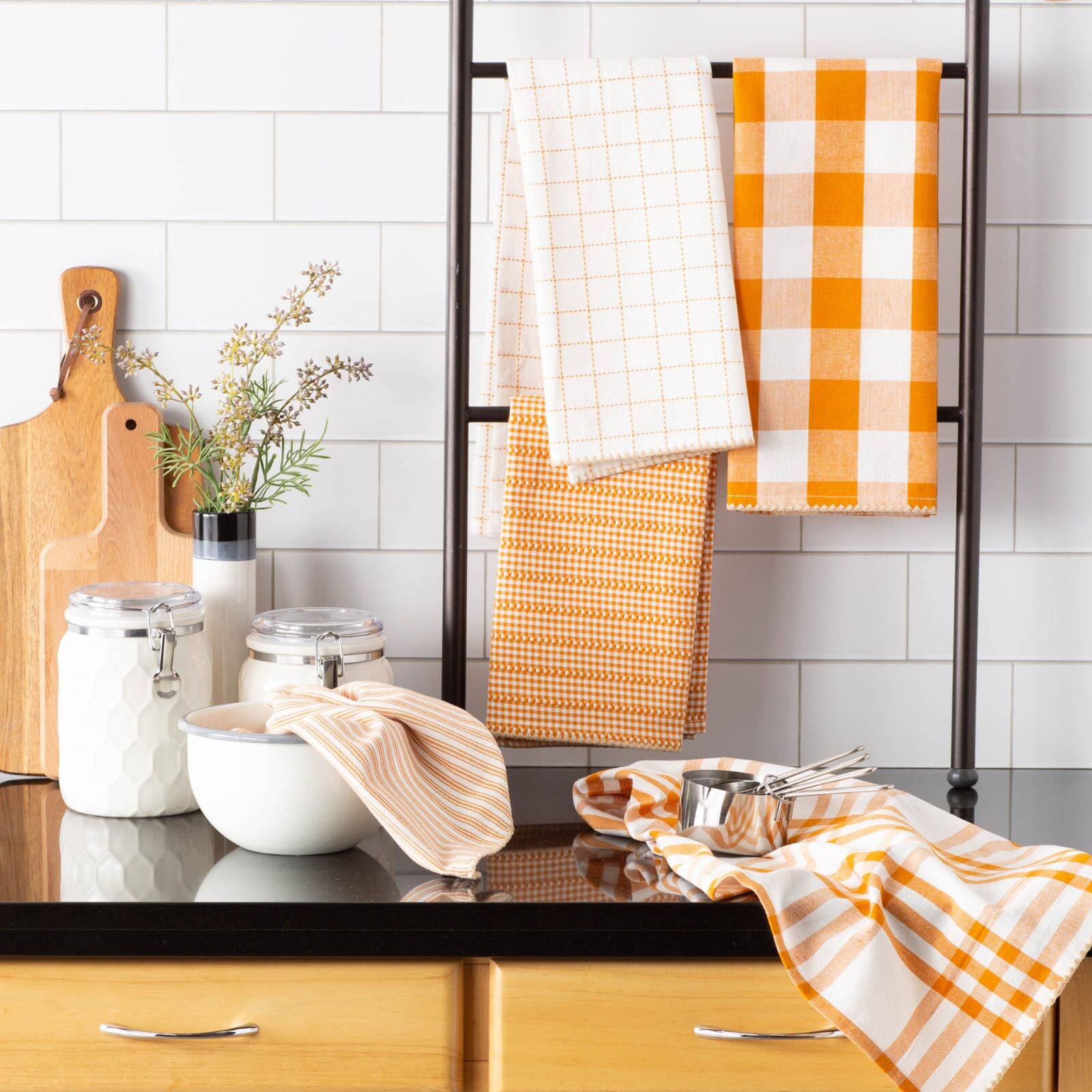 DII® Pumpkin Spice Farmhouse Woven Dishtowel Set