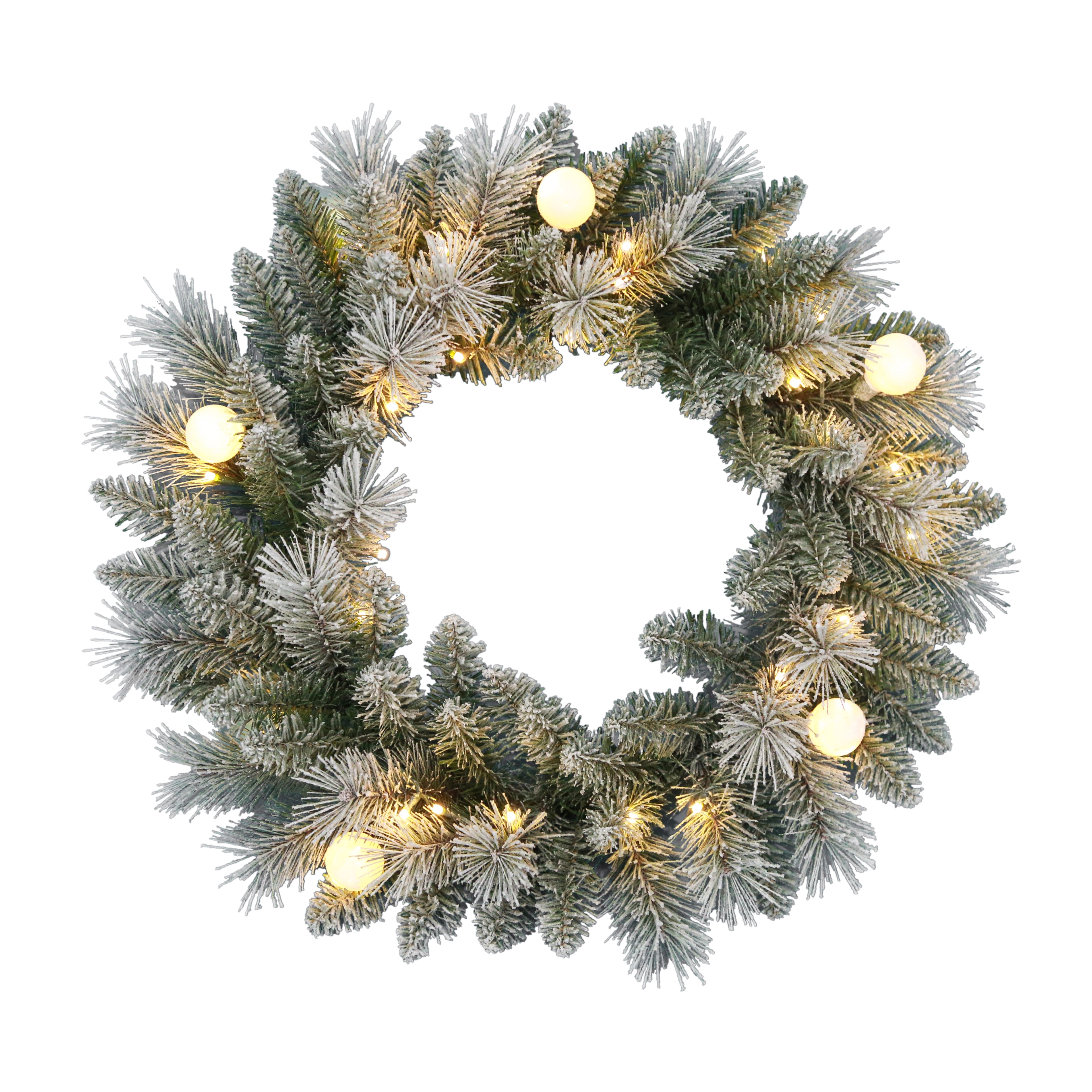 24&#x22; Pre-Lit Glacier Fir Wreath by Ashland&#xAE;