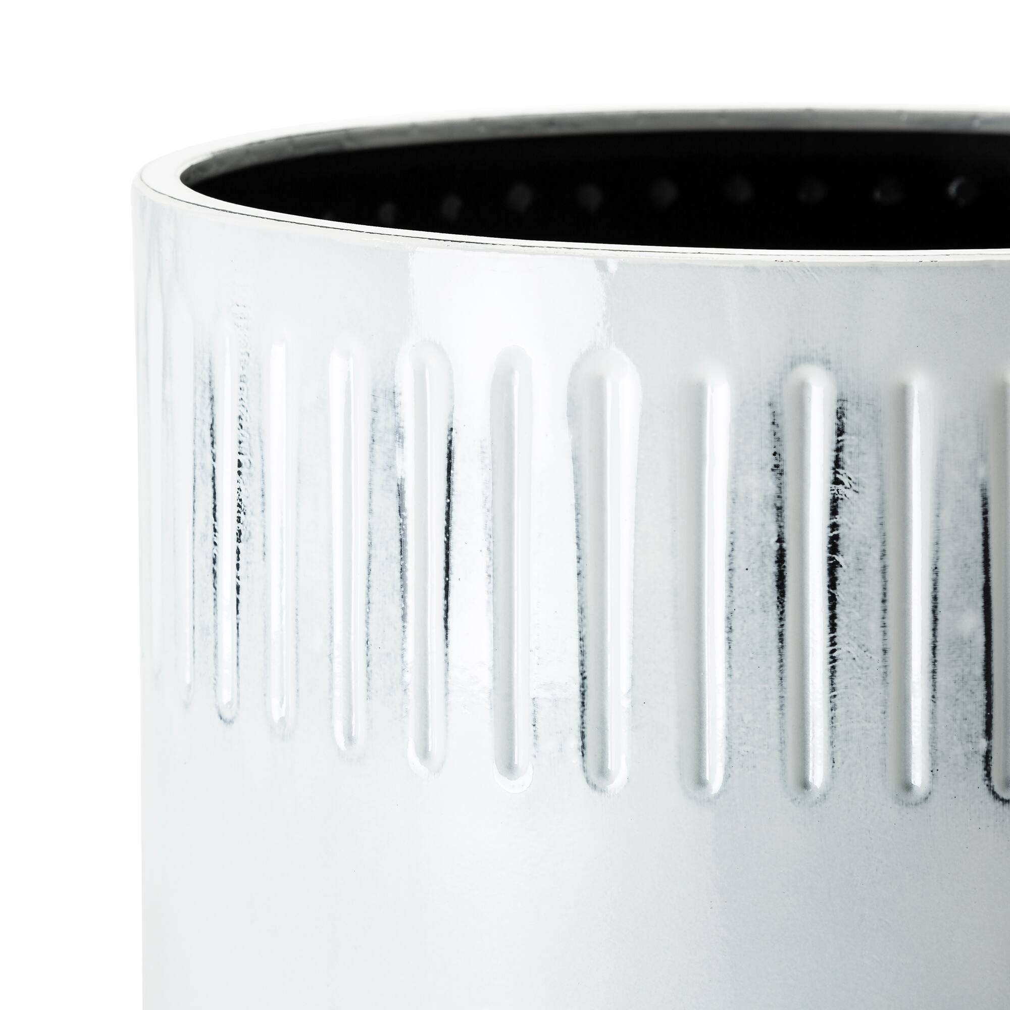 Glitzhome® Whitewashed Metal Plant Stand Set