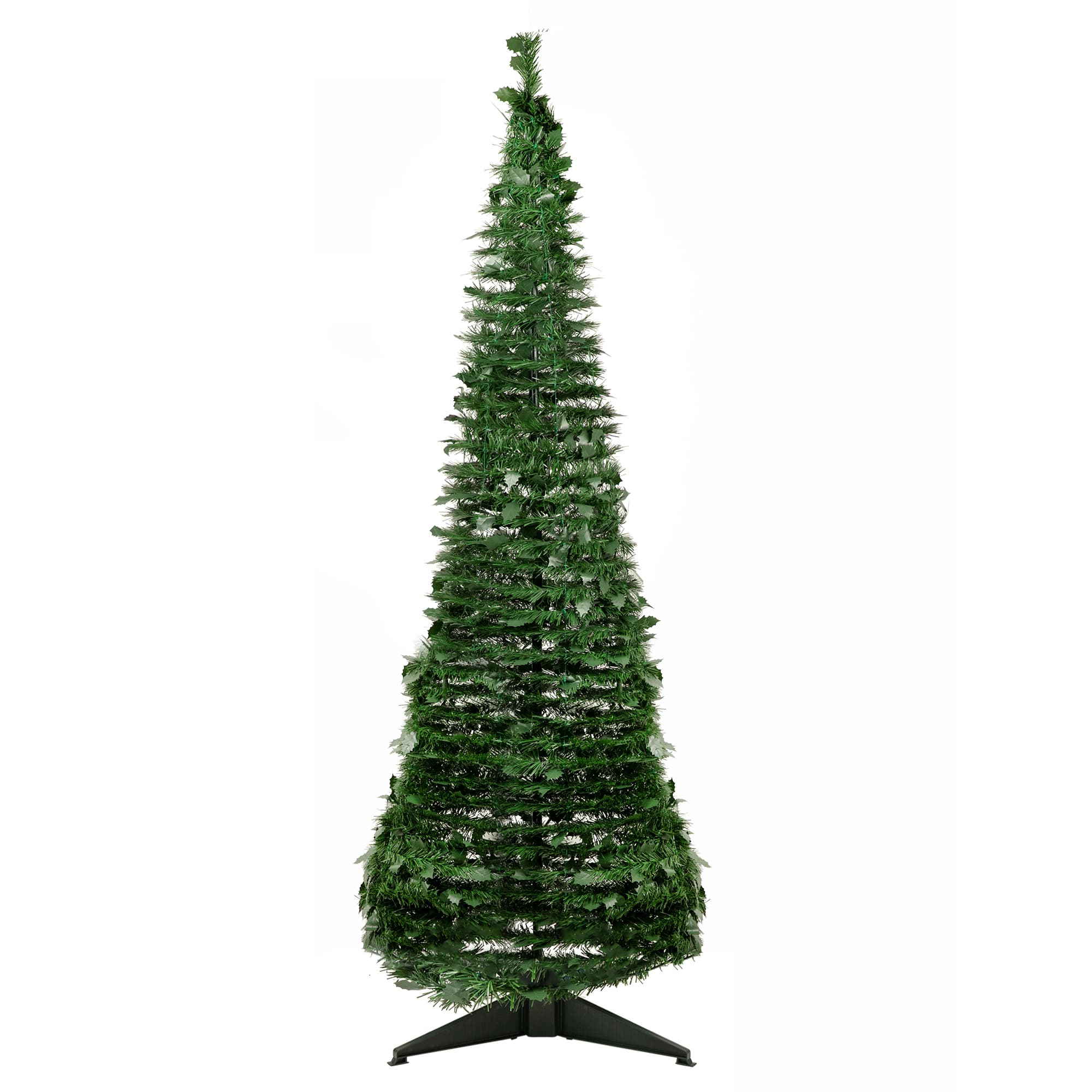 6ft. Unlit Green Tinsel Pop-Up Artificial Christmas Tree