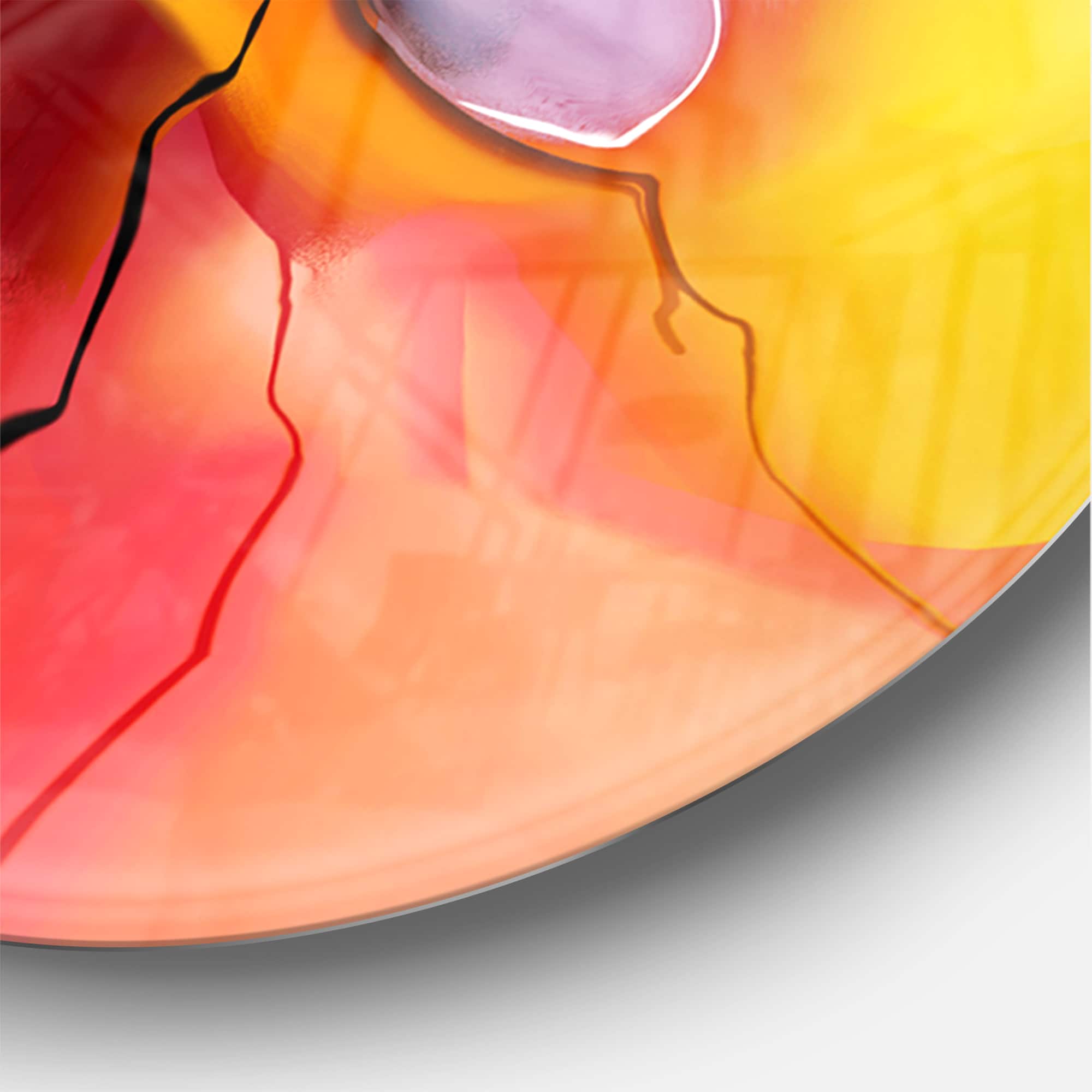 Designart Multicolored Creative Flower Farmhouse Wall Clock