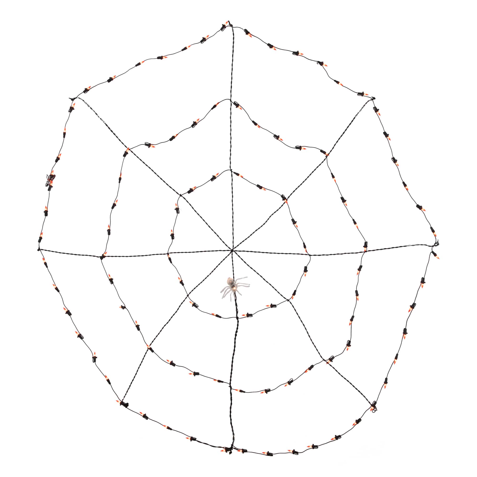 5ft. Lighted Orange & Black Spider in Web Halloween Decoration