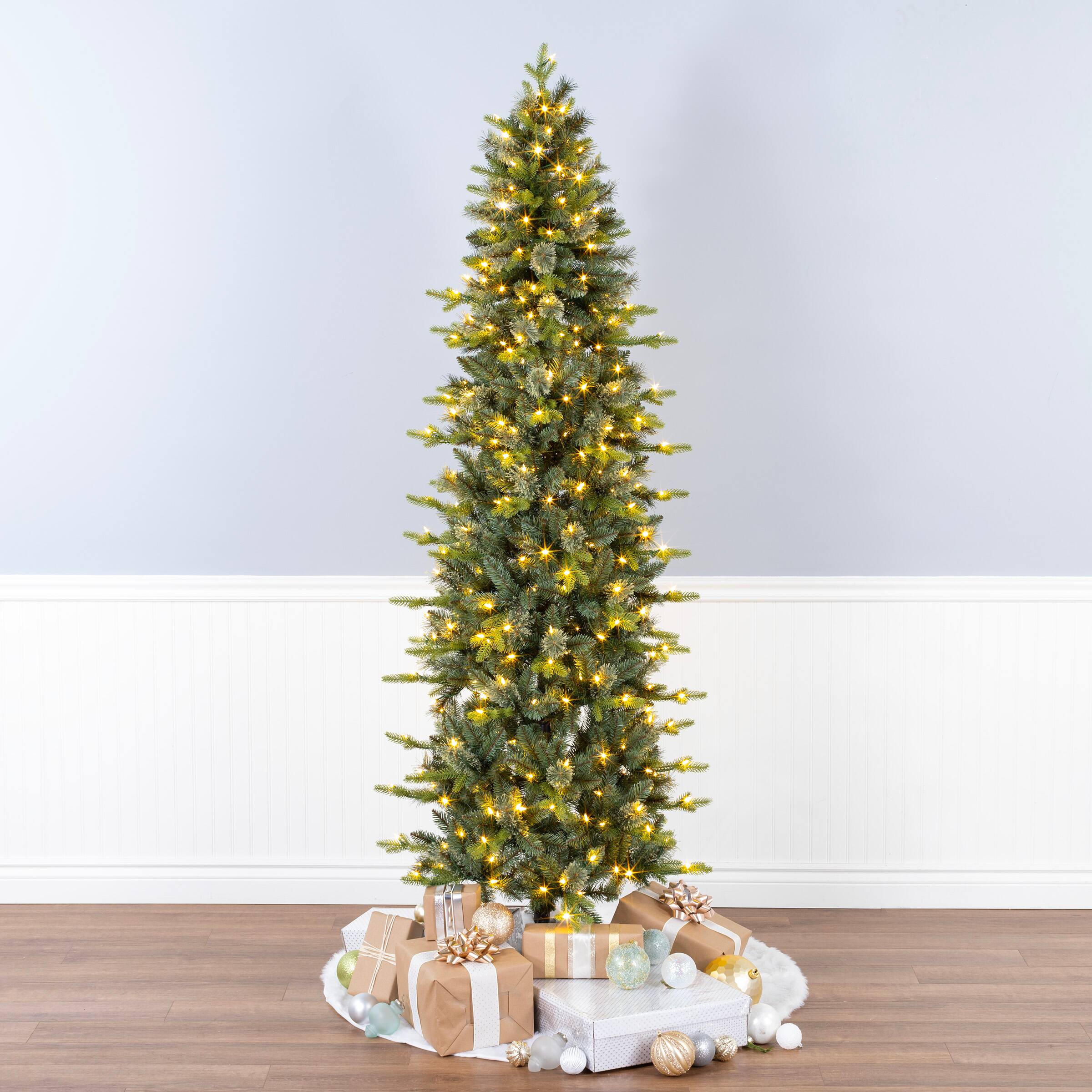 7.5ft. Pre-Lit Prancer Fir Pencil Artificial Christmas Tree, Clear Lights