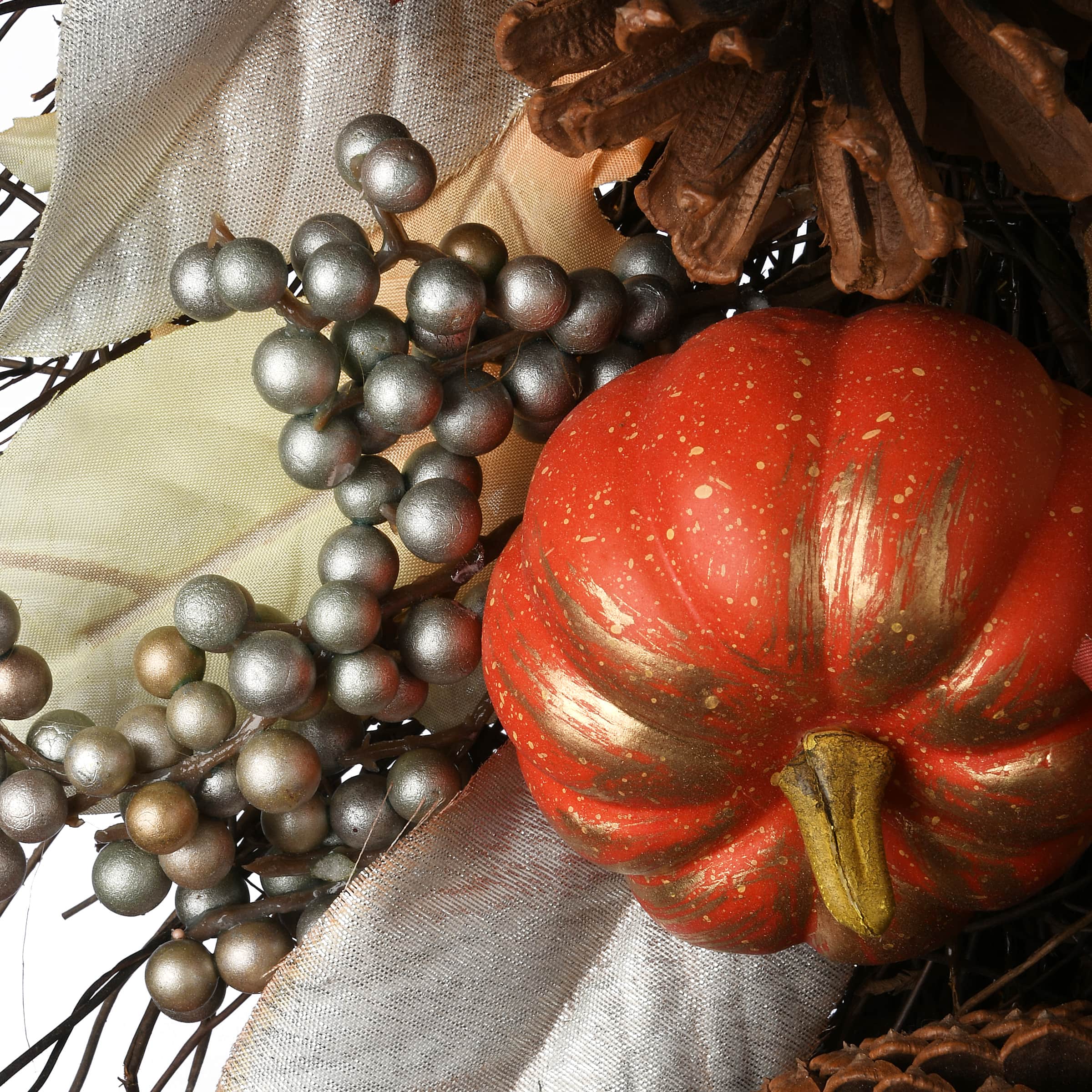 24" Harvest Maple Leaf Teardrop Swag