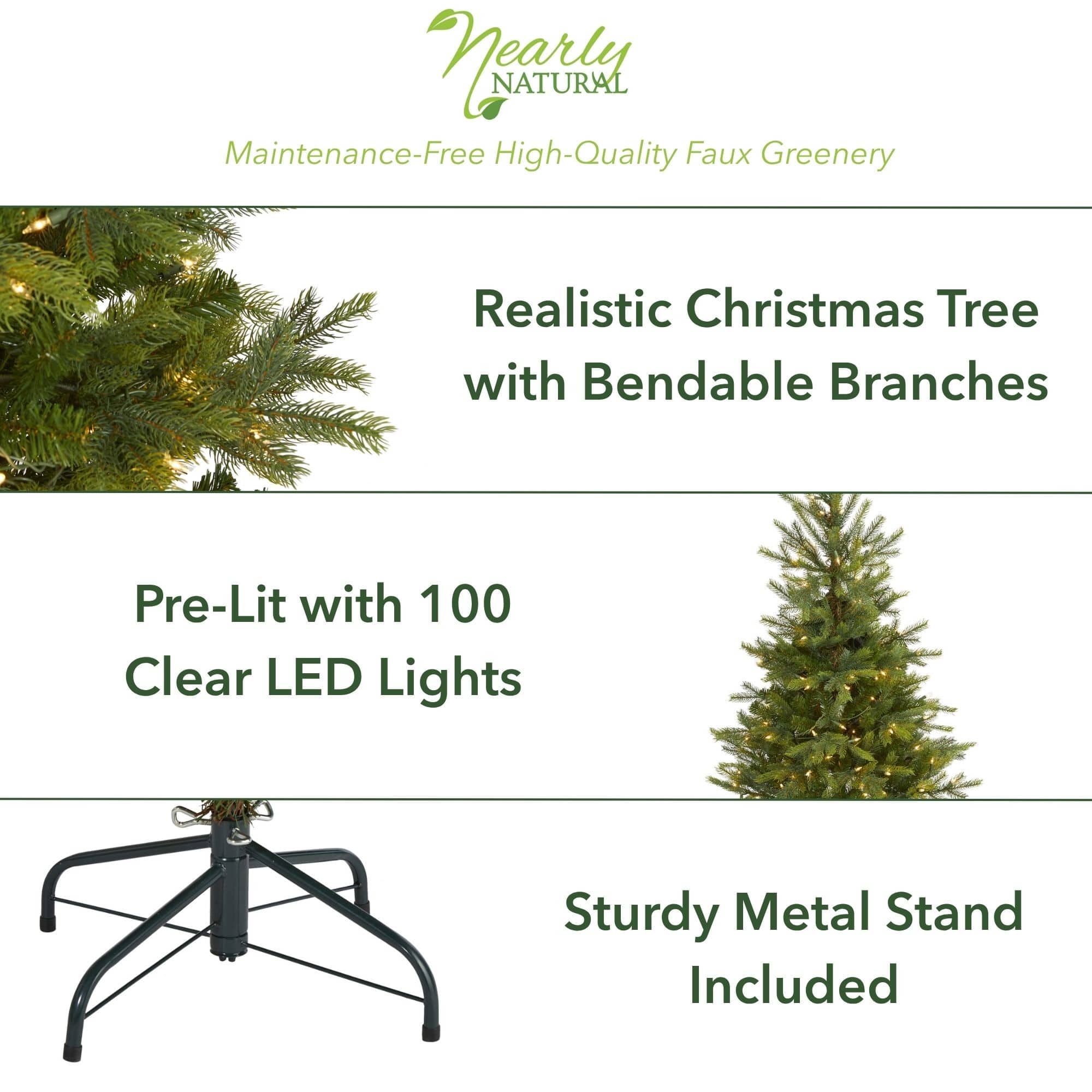 4ft. Pre-Lit North Carolina Spruce Artificial Christmas Tree, Clear LED Lights