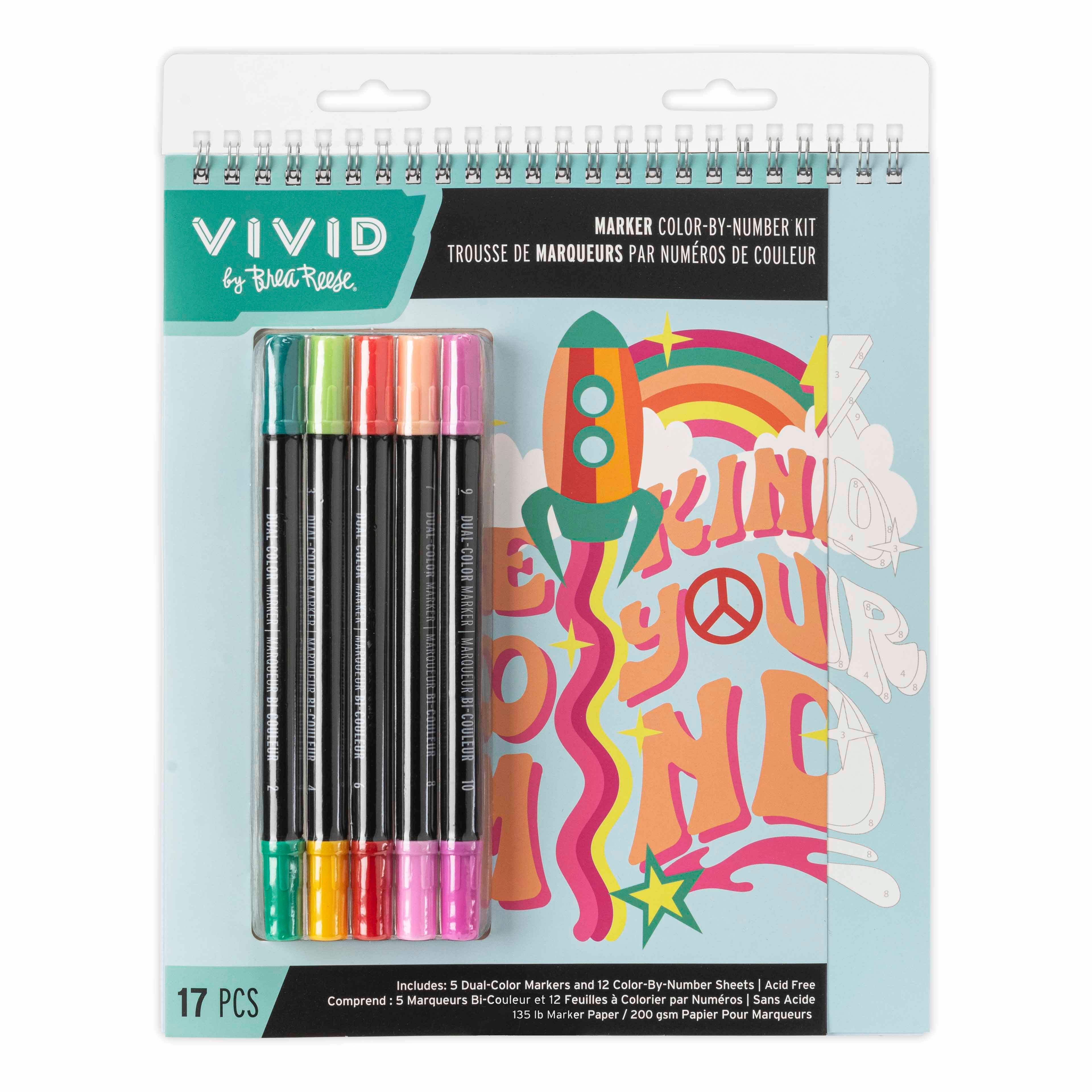 VIVID by Brea Reese® Good Vibes Marker Colour-by-Number Kit