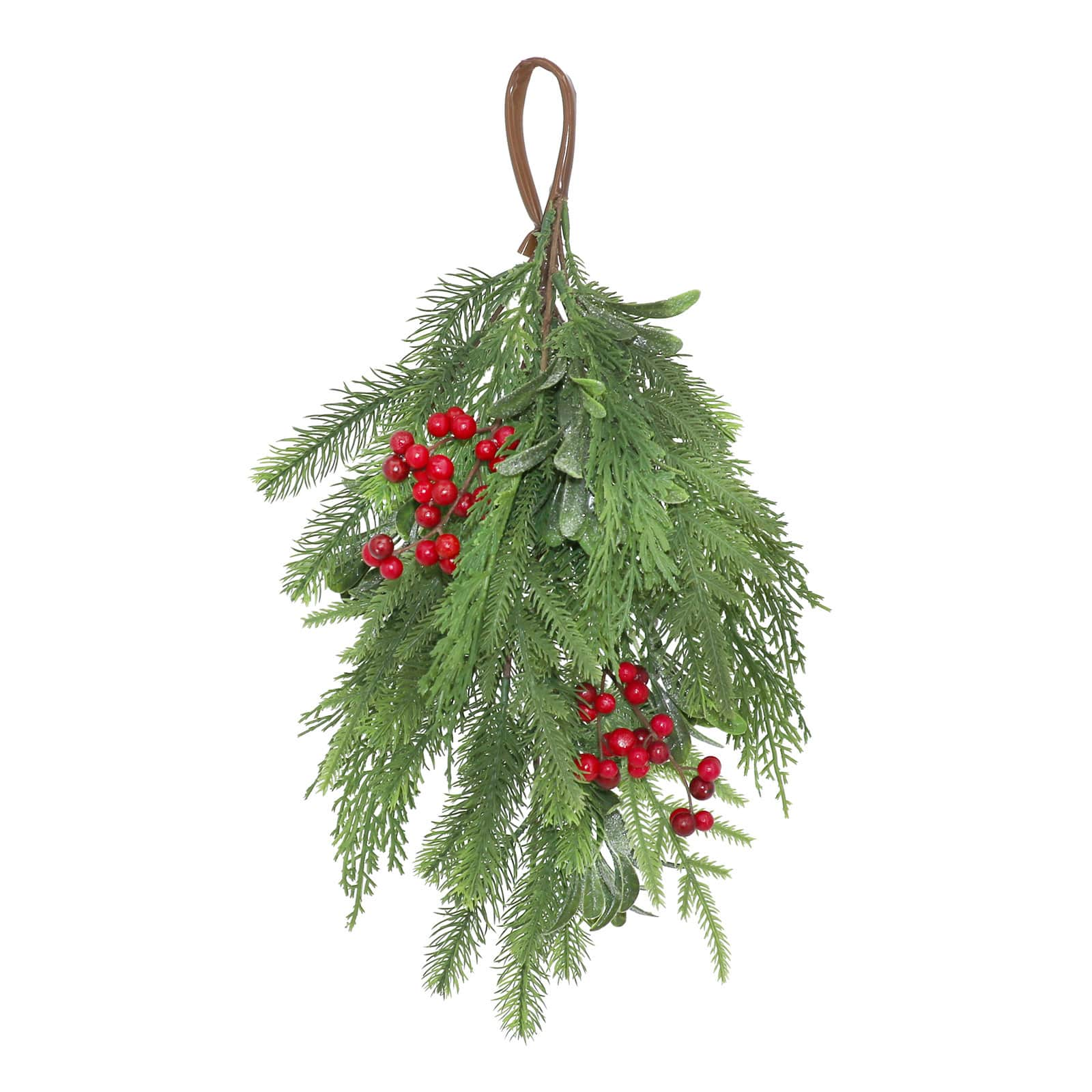 22&#x22; Pine &#x26; Cedar Mix with Mistletoe &#x26; Red Berry Teardrop by Ashland&#xAE;