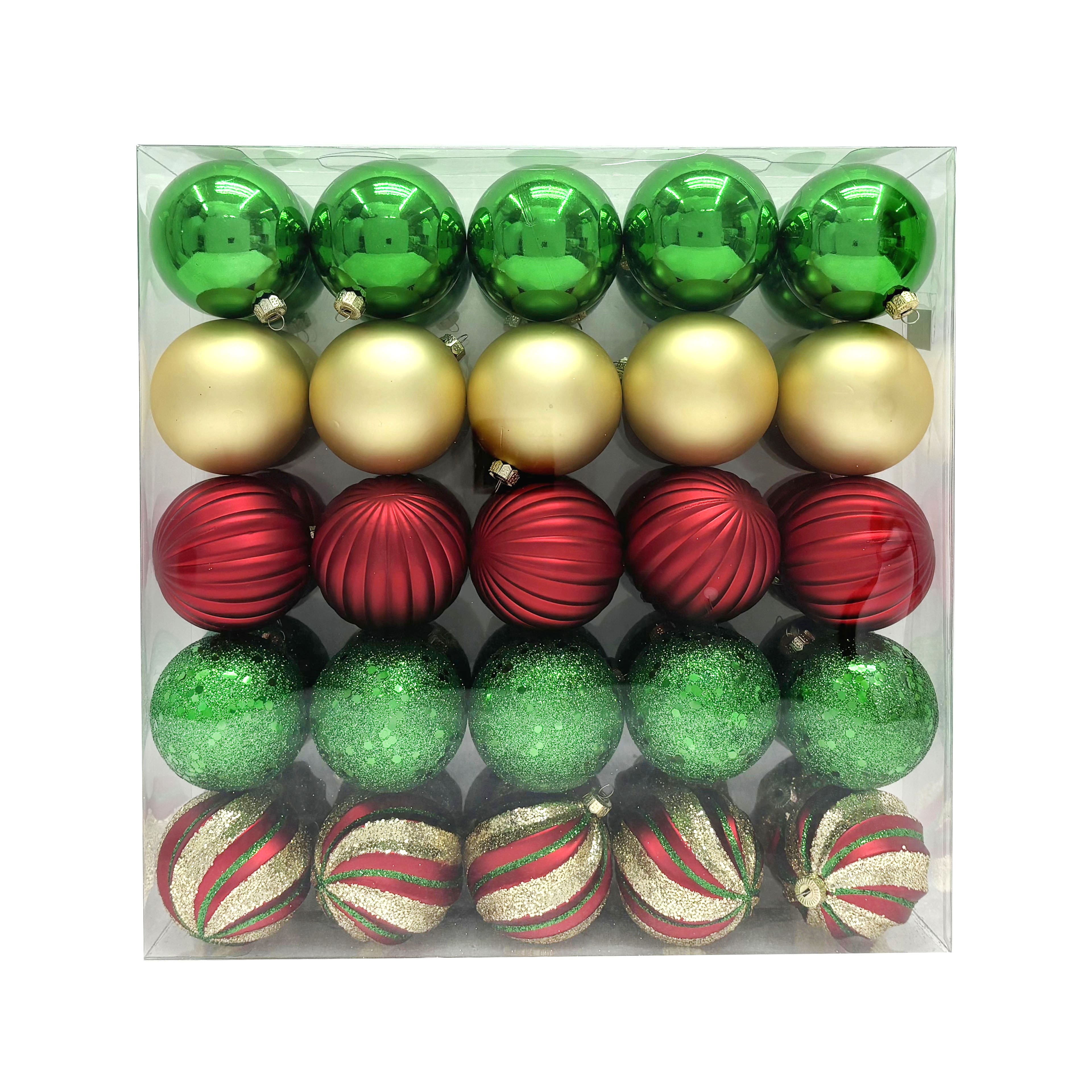 Assorted 50 Pack 2.25&#x22; Red, Gold &#x26; Green Shatterproof Ball Ornament Mix by Ashland&#xAE;