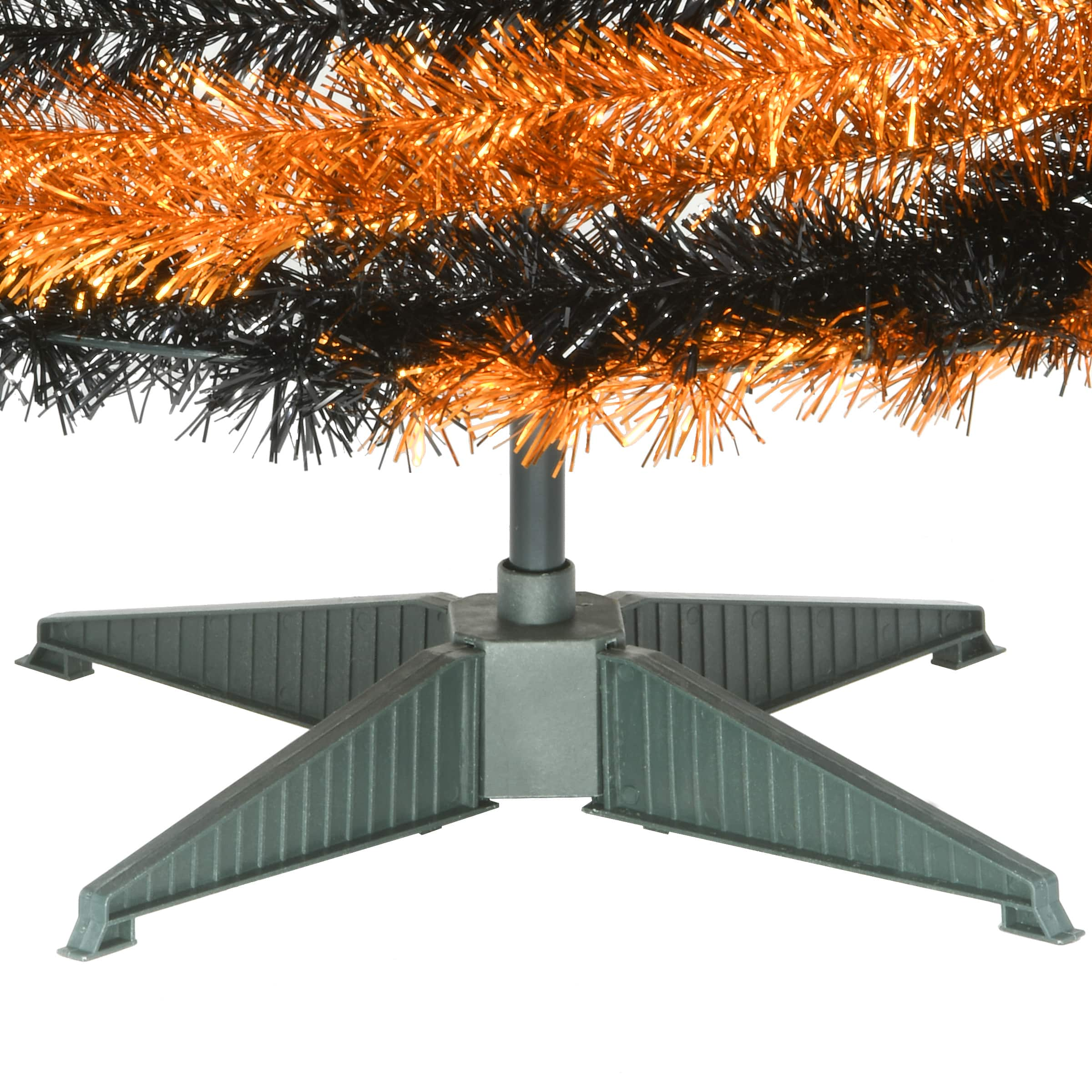 7.5ft. Unlit Orange &#x26; Black Pop-Up Artificial Halloween Tree