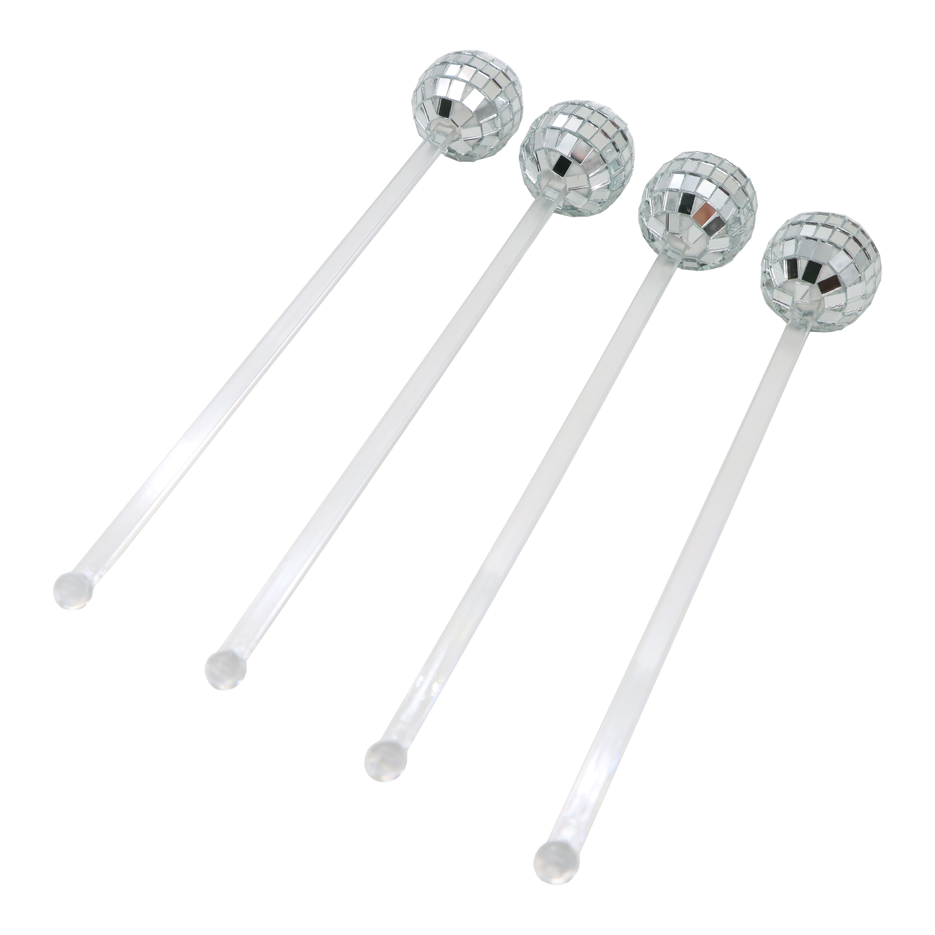 Silver Disco Ball Drink Stirrers, 4ct. by Ashland&#xAE;