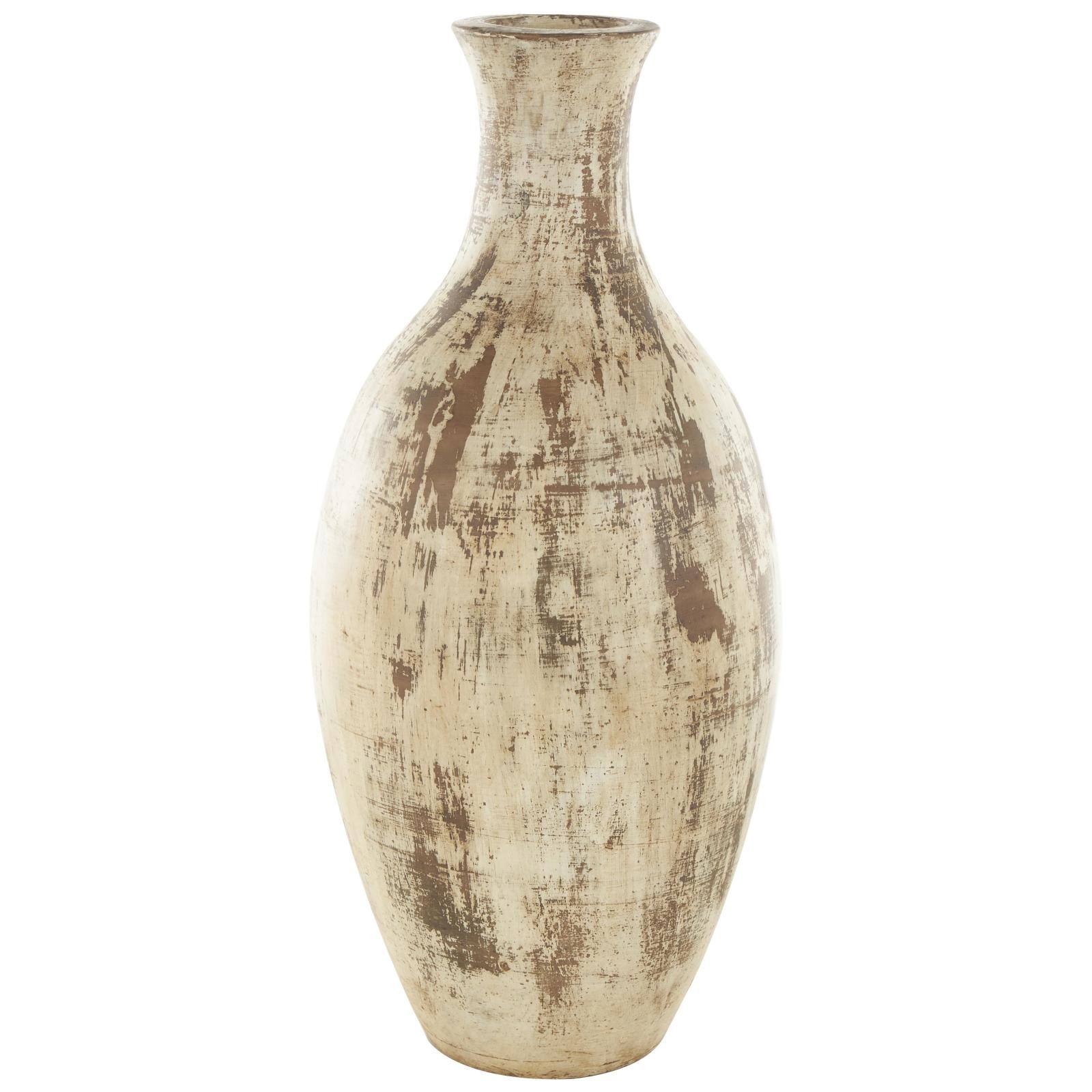 Brown Ceramic Antique Style Distressed Vase