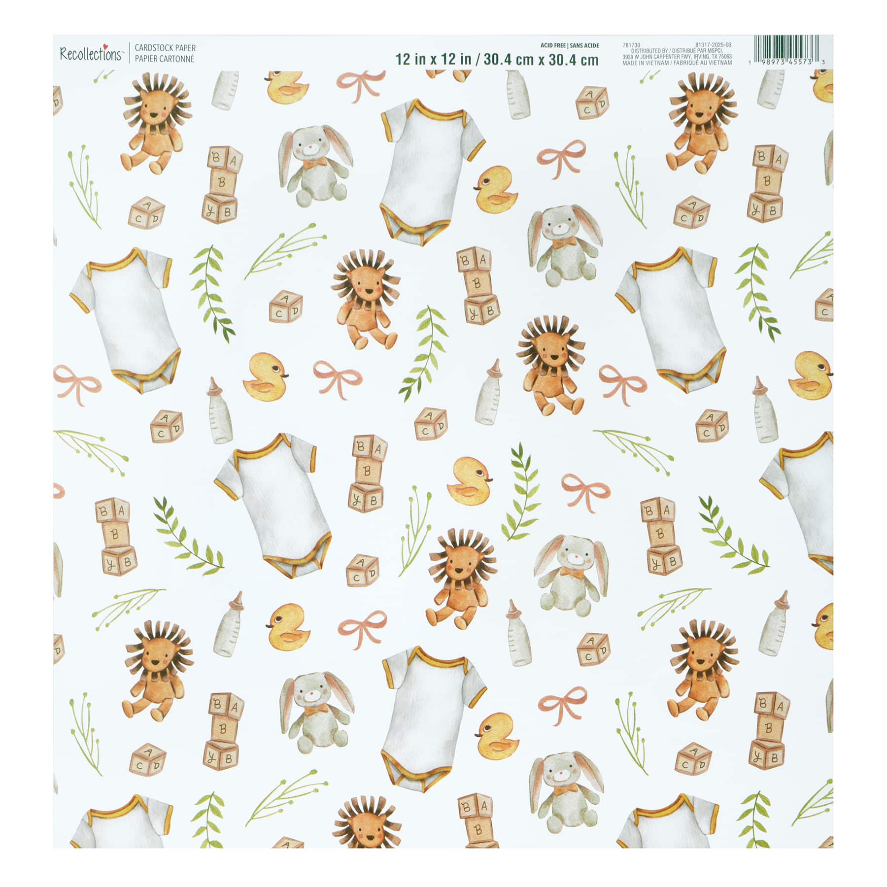 12" x 12" Cute Baby Print Cardstock Paper by Recollections™