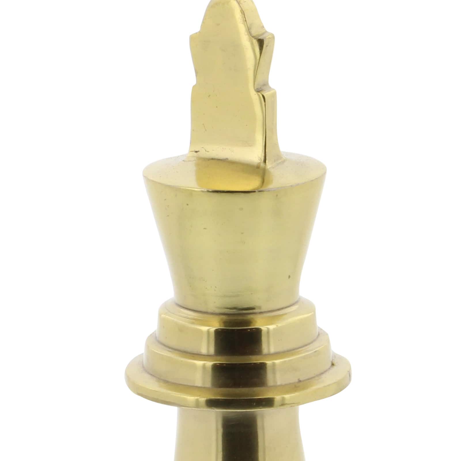 Large Metallic Gold Decorative Chess Piece Sculptures Table Decor, Set of 3, 4" x 4" x 9"
