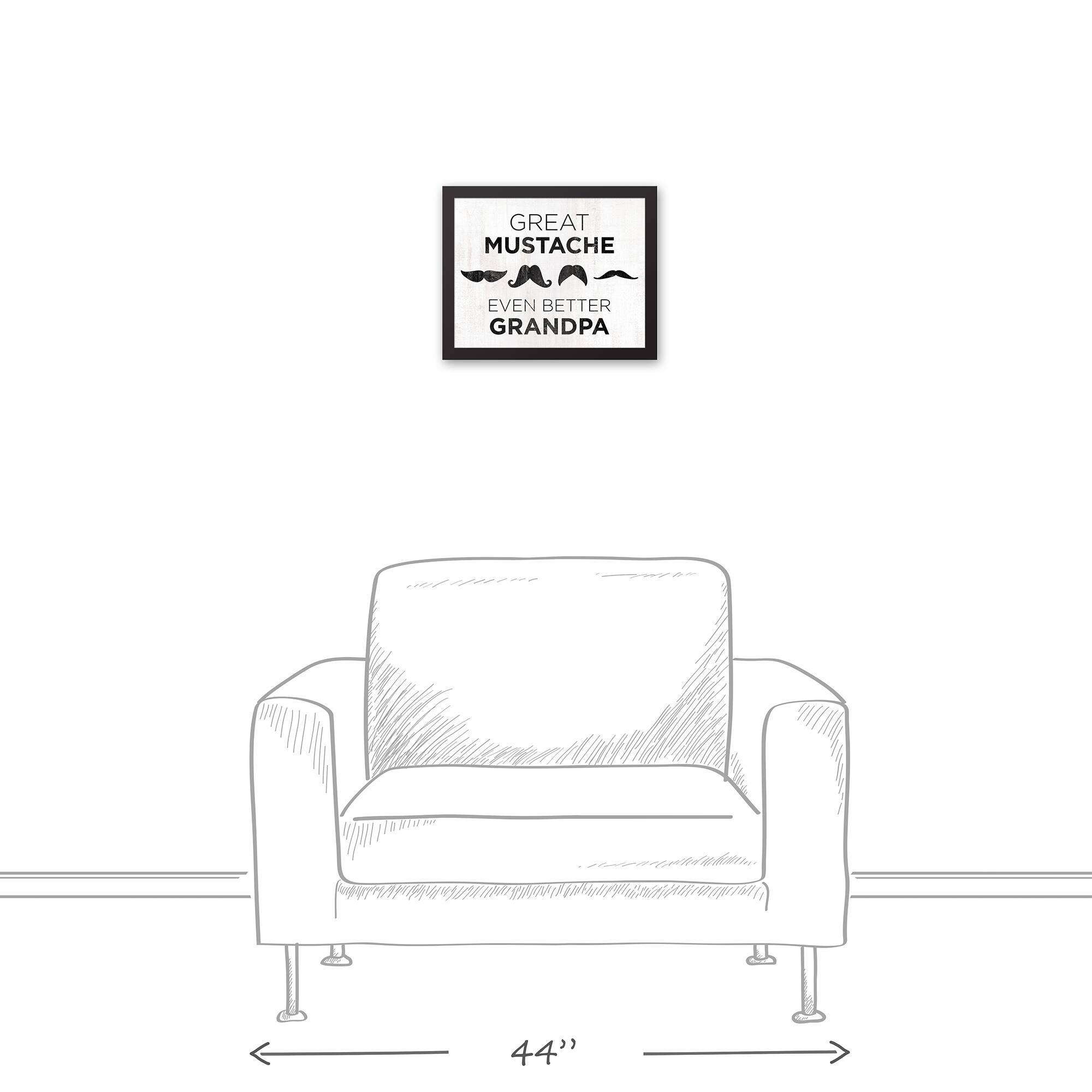 Great Mustache Grandpa Black Framed Canvas