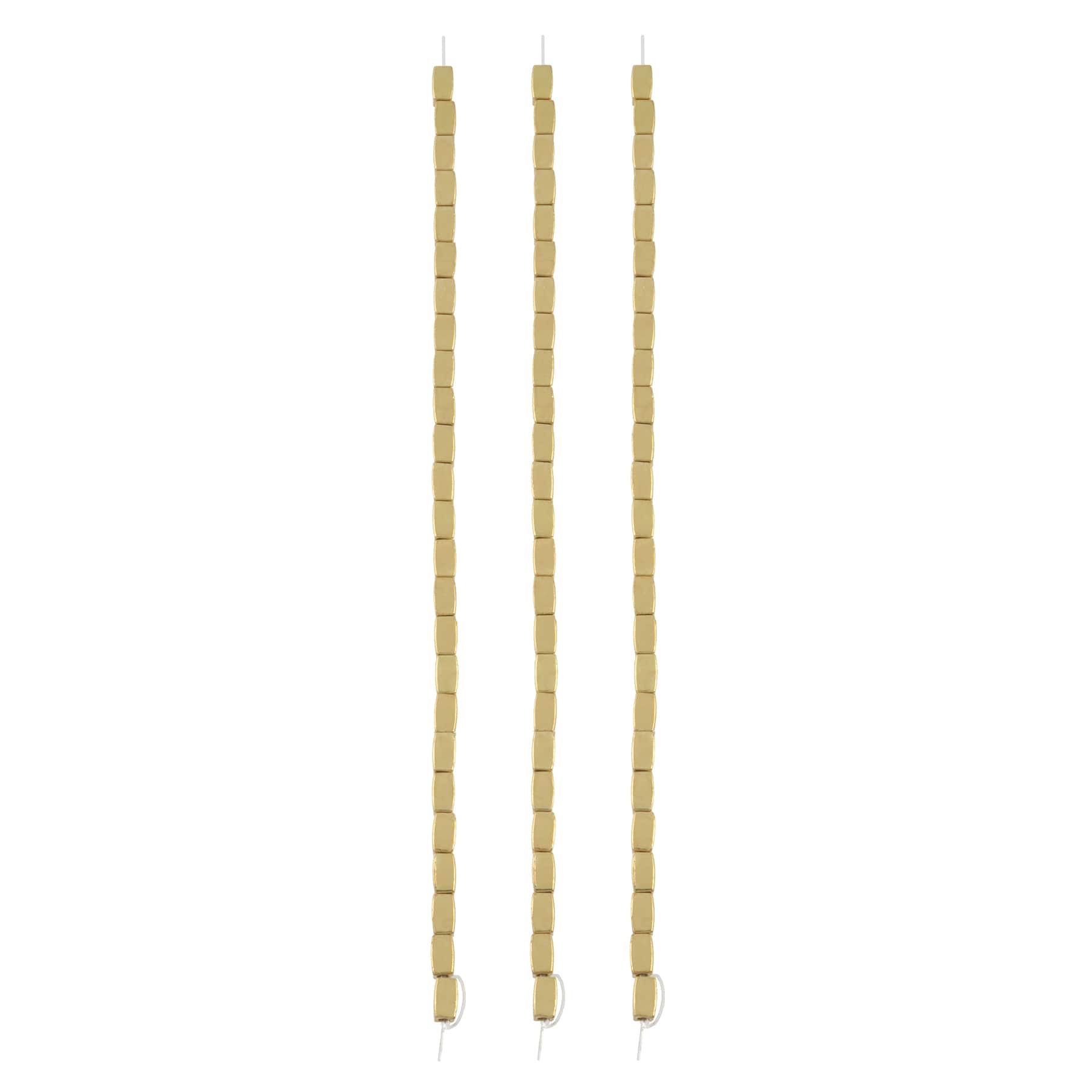 12 Pack: Gold Metal Square Tube Beads, 5mm by Bead Landing™