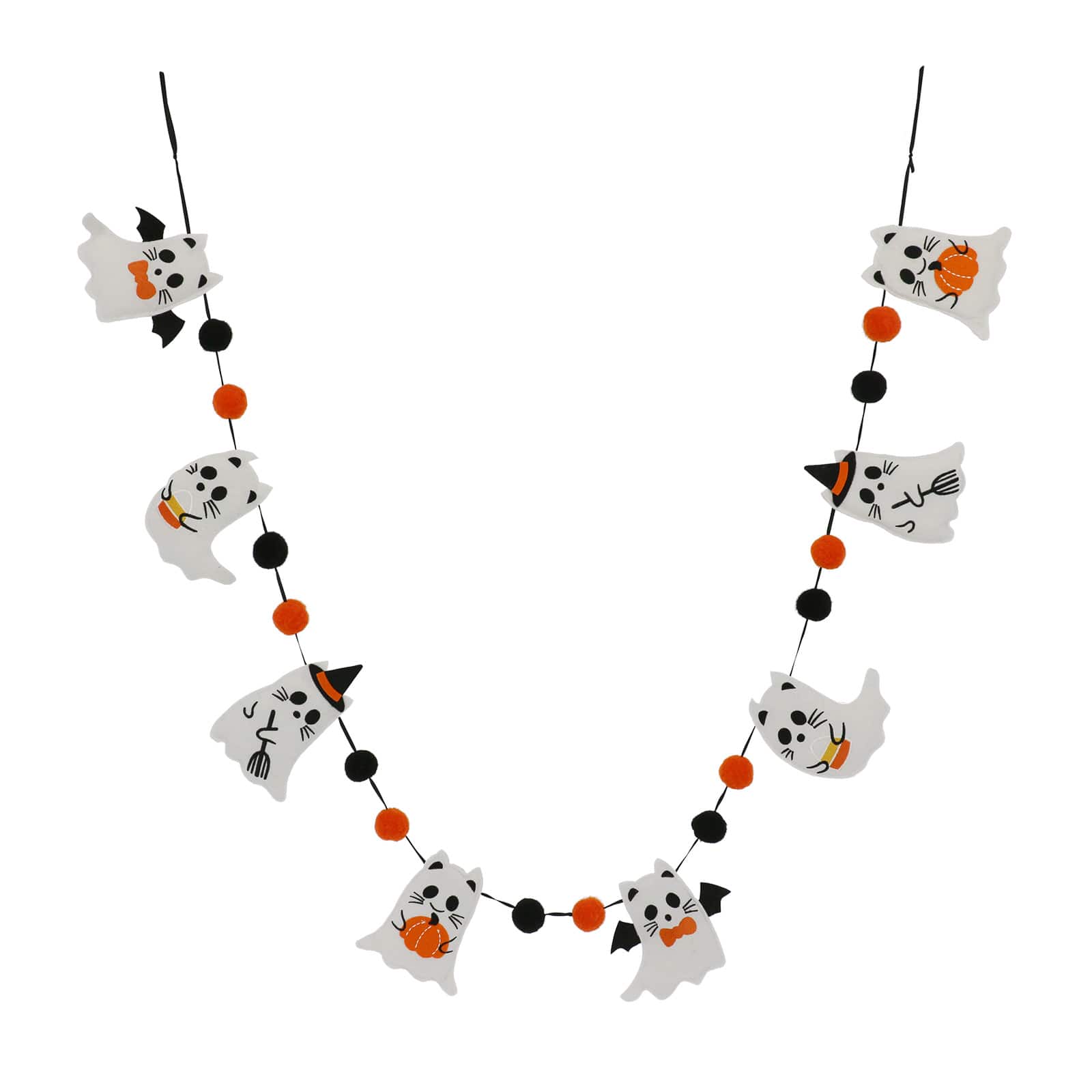 6ft. White Ghost &#x26; Pom Pom Garland by Ashland&#xAE;