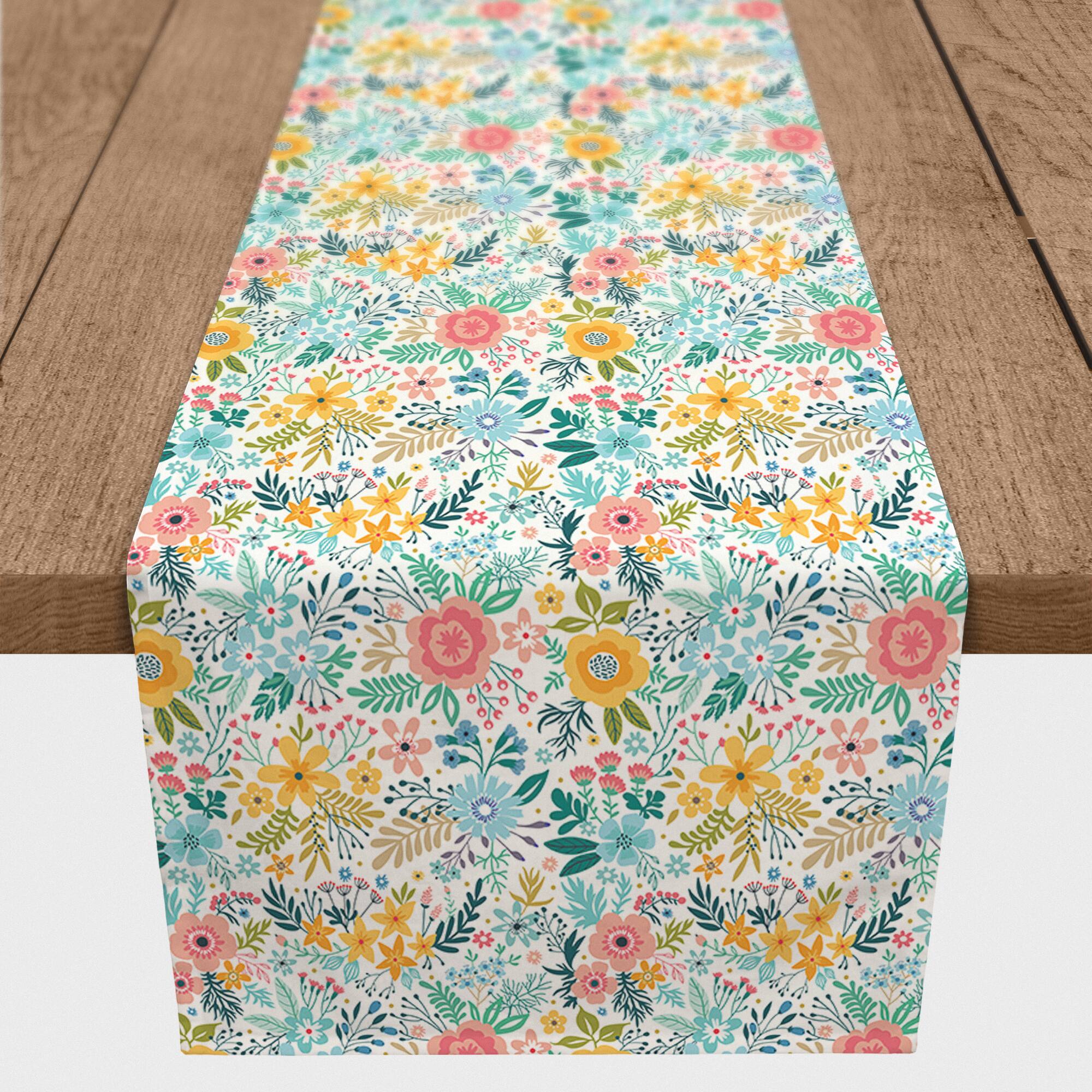 Bright Cute Florals Outdoor Table Runner