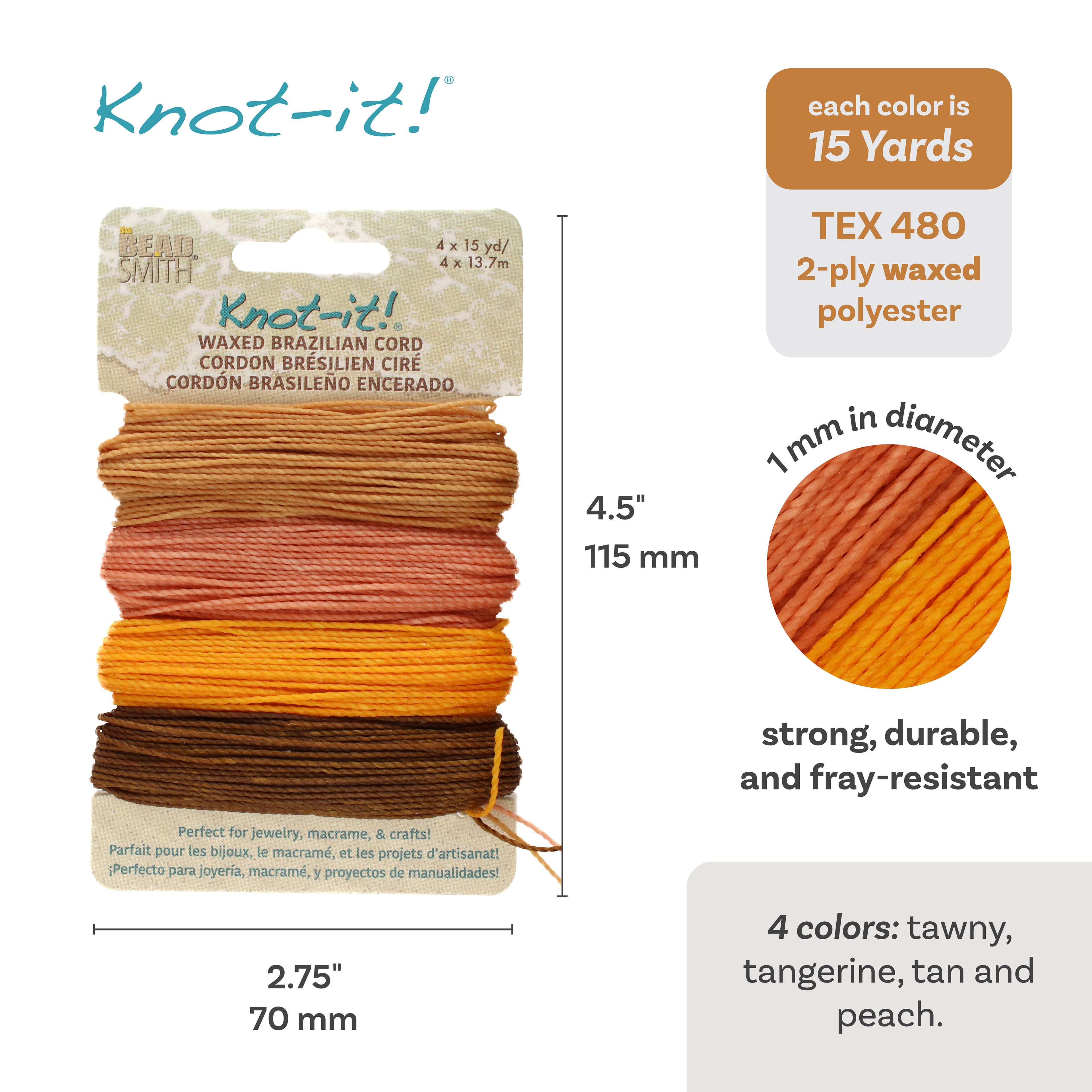 Beadsmith&#xAE; Knot-it!&#x2122; Pumpkin Spice Waxed Brazilian Cord