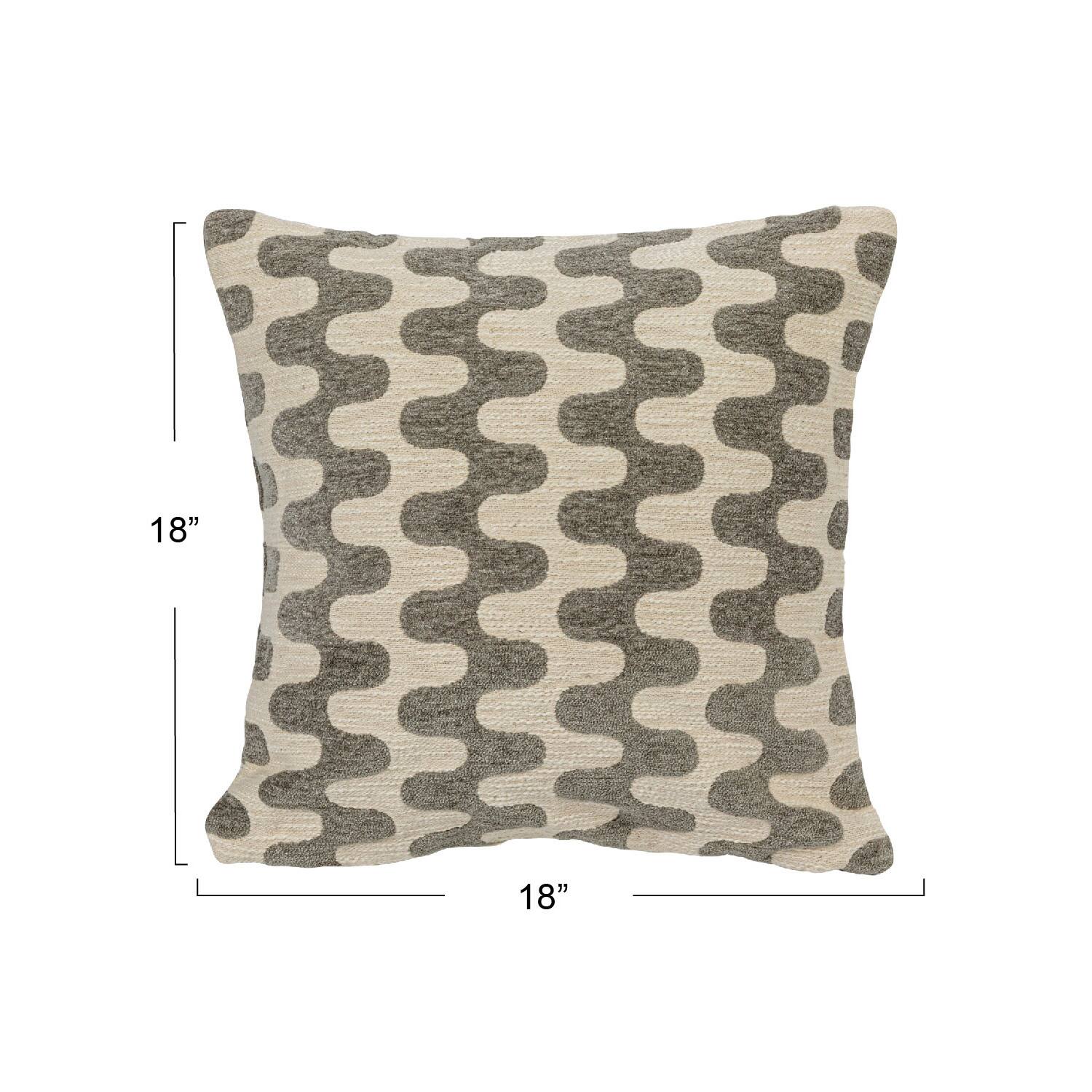 Hello Honey® Natural & Gray Abstract Pattern Woven Cotton Jacquard Pillow