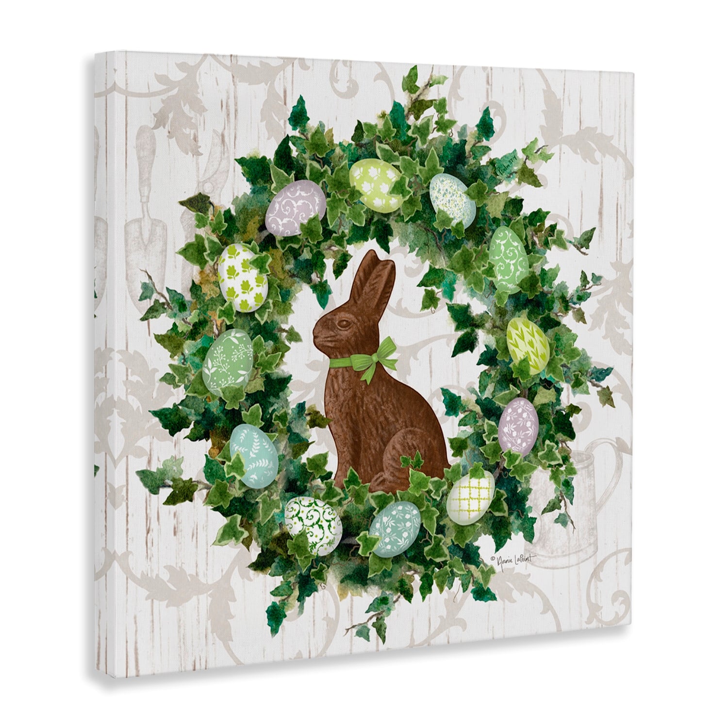 Stupell Industries Spring Easter Egg Wreath Canvas Wall Art