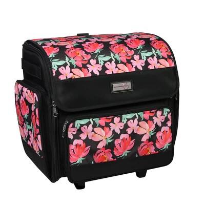 Everything Mary Black Quilted Deluxe Rolling Papercraft Craft Case