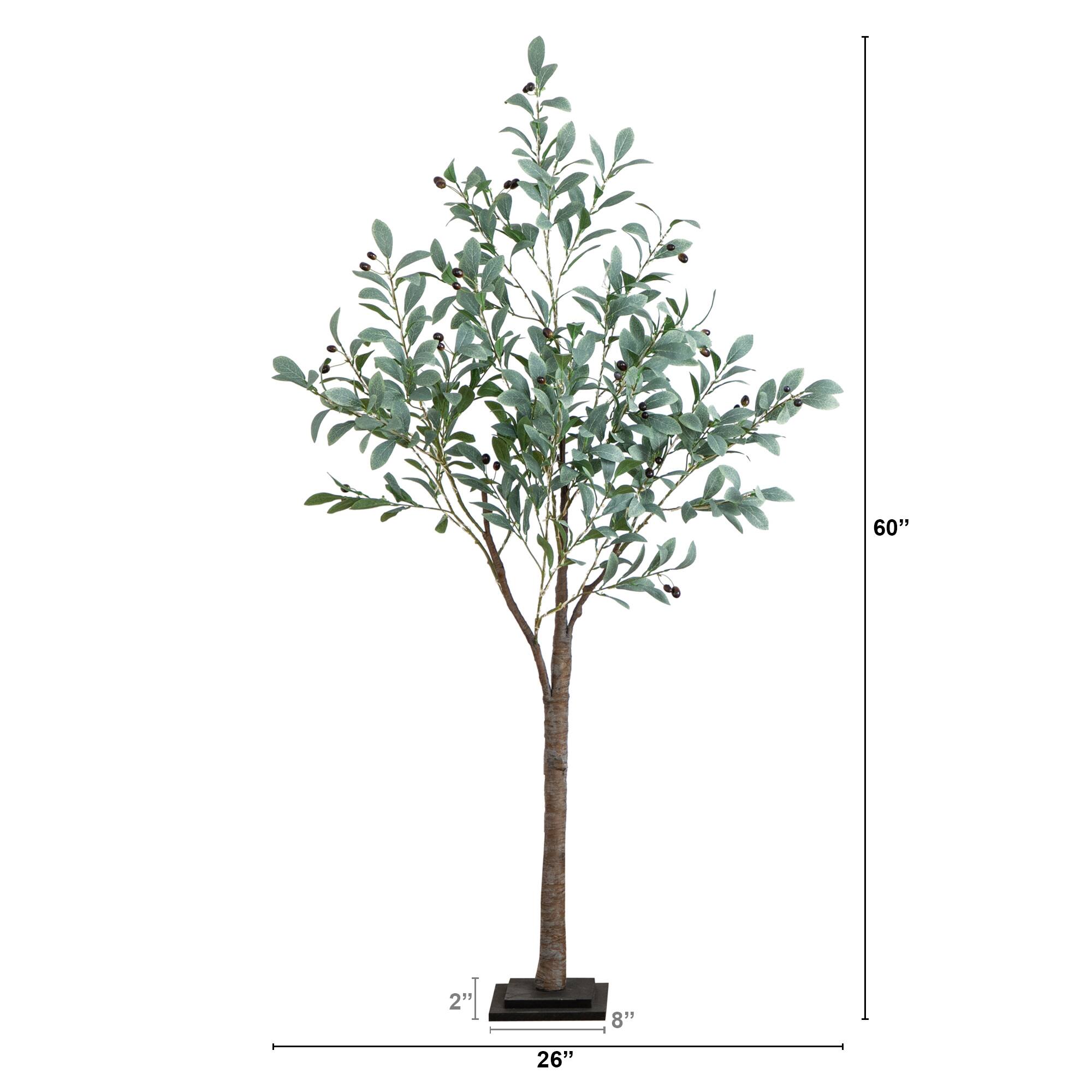 5ft. Pre-Lit Artificial Fruiting Olive Tree with Warm White LED Lights
