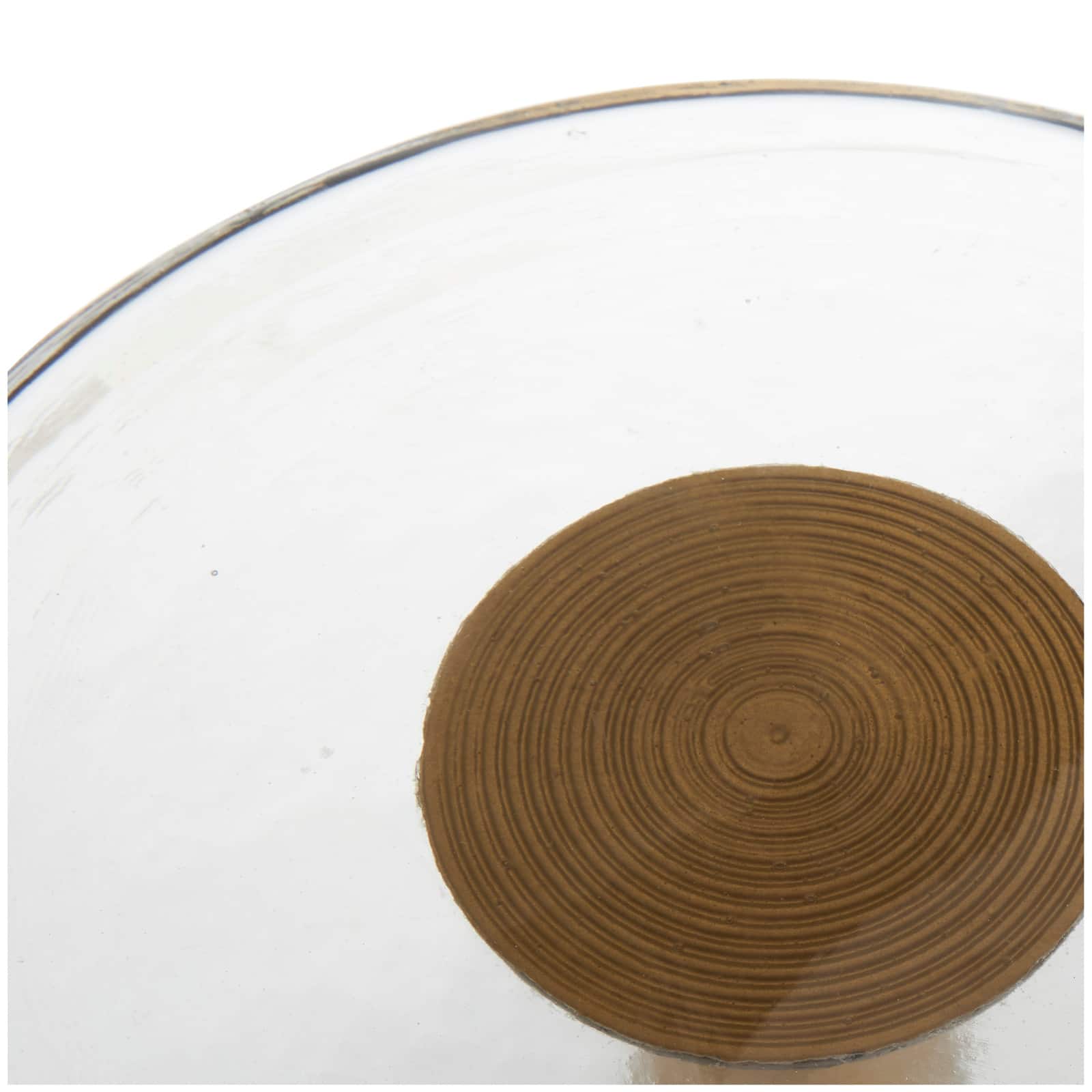 22&#x22; Gold Aluminum Geometric Cone Accent Table with Glass Tabletop