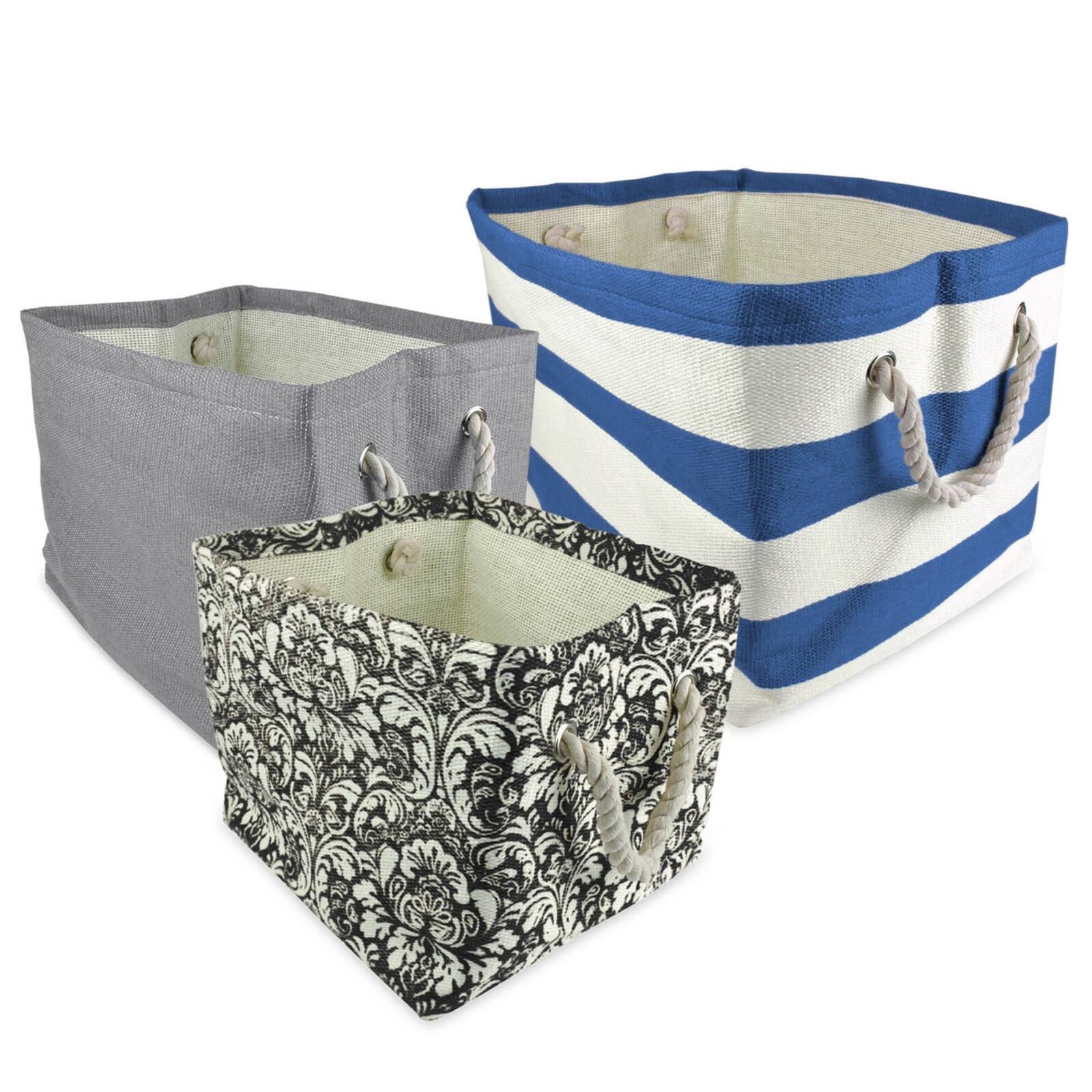 DII® Large Rectangle Taupe Damask Paper Bin