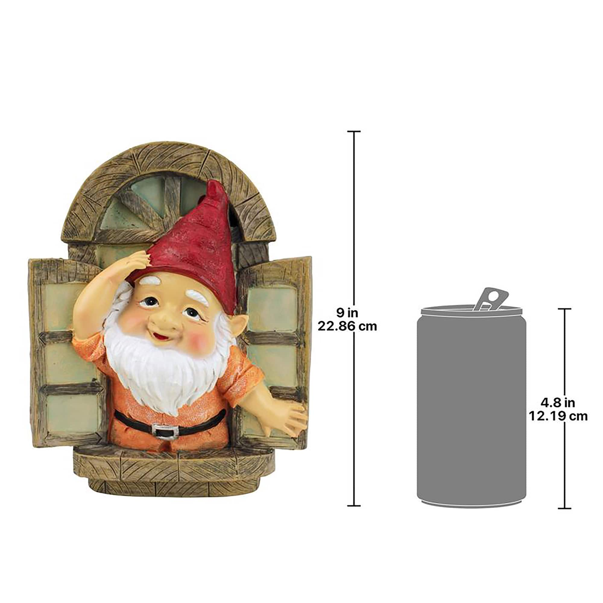 Design Toscano 9&#x22; Window Gnome Garden Tree Sculpture