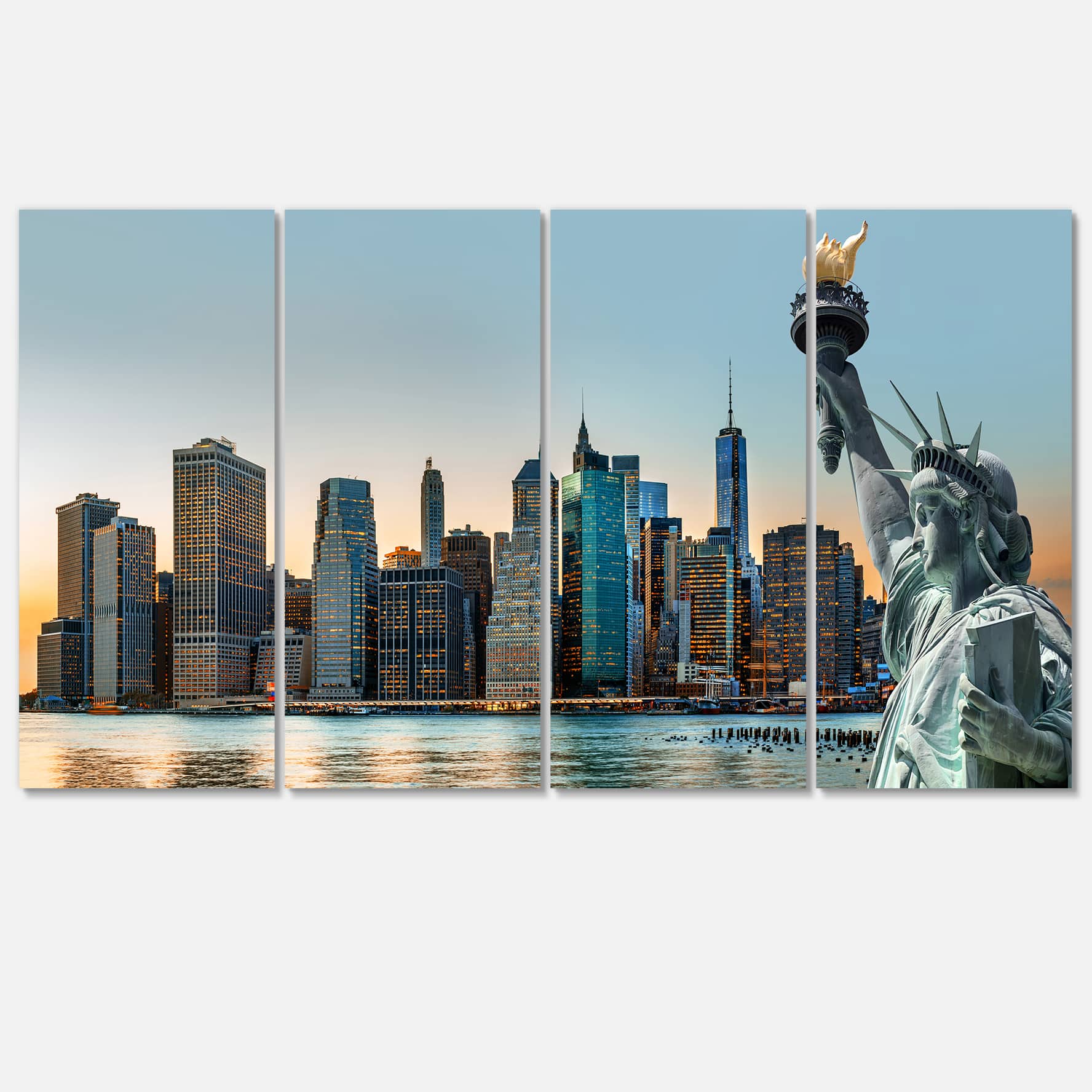 Designart - New York City Skyline Panorama - Photography Canvas Art Print
