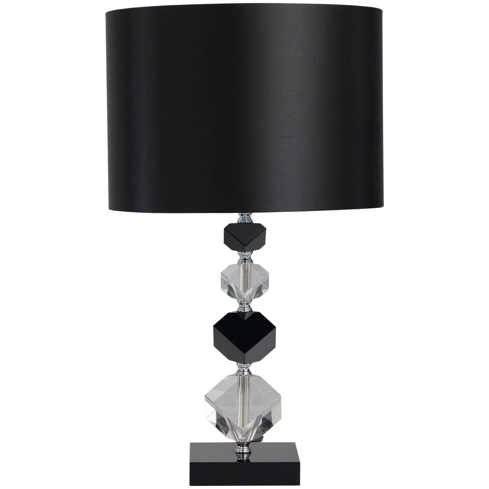 Clear & Black Crystal Geometric Diamond Inspired Table Lamp