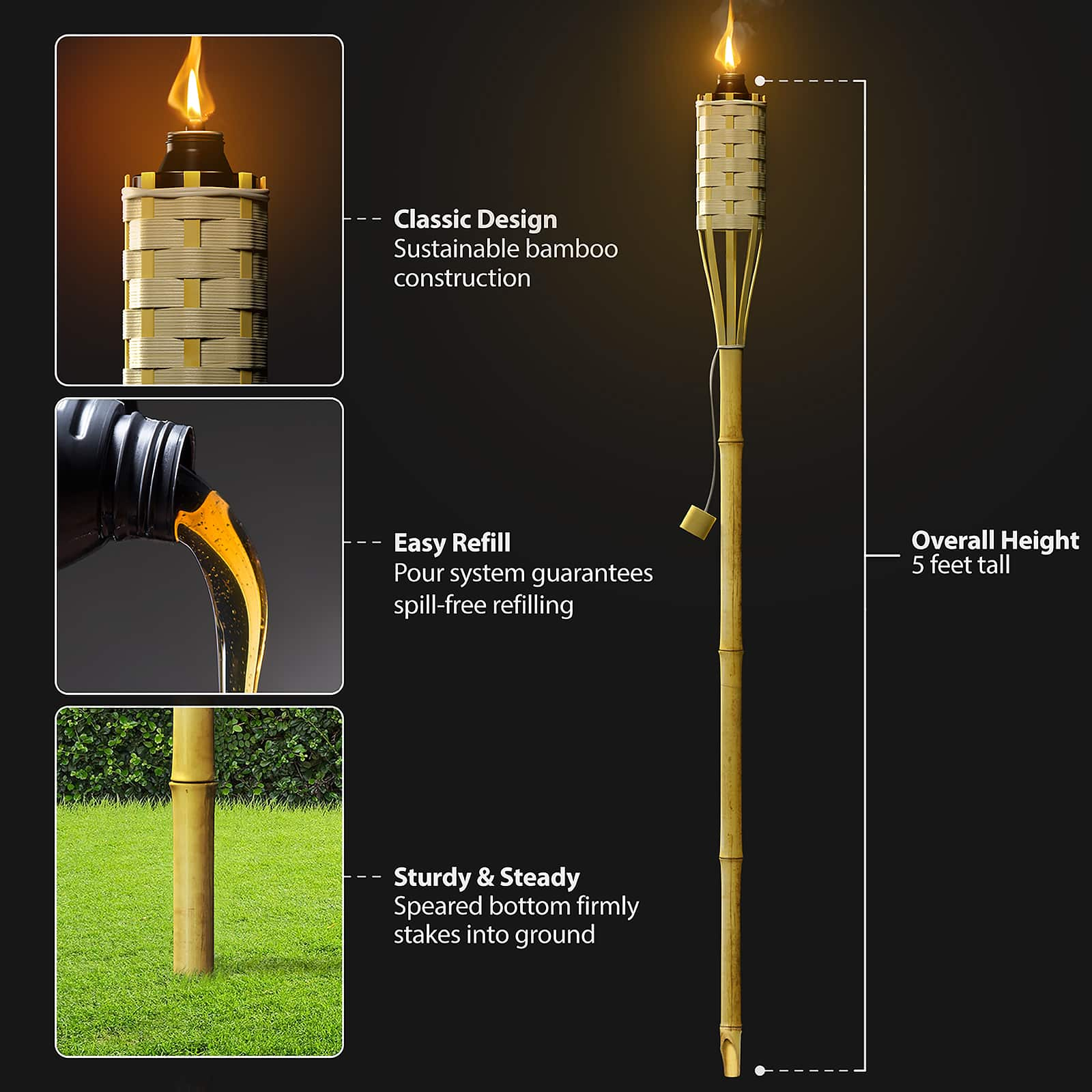 Matney 60&#x22; Bamboo Torches