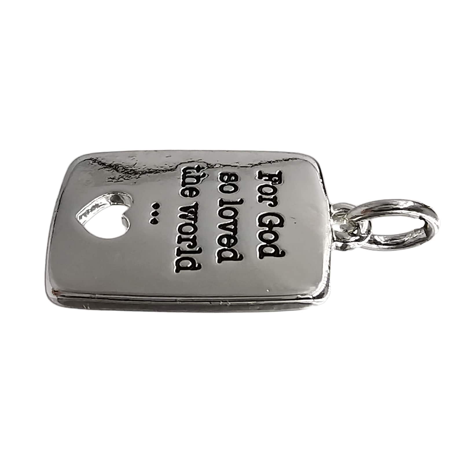Charmalong™ Silver Plated For God So Loved the World Charm by Bead Landing™