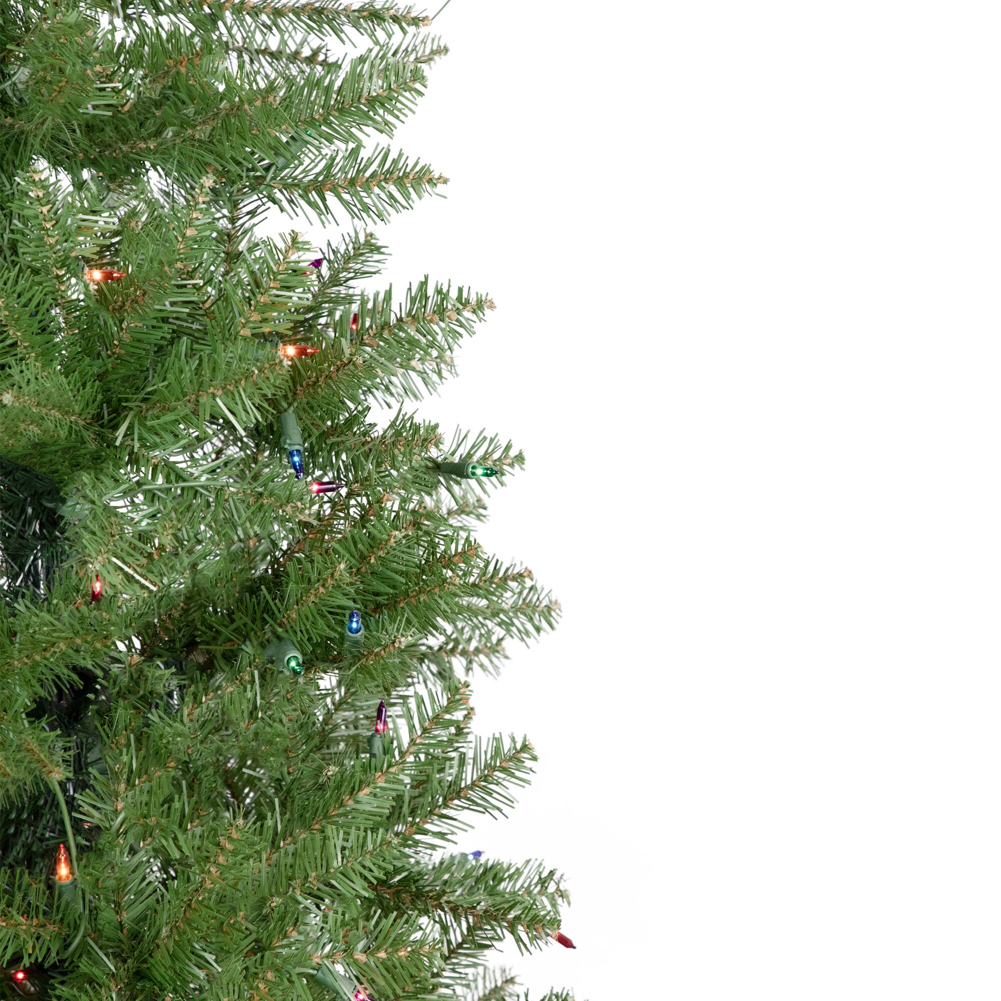 6.5ft. Pre-Lit Silver Lake Fir Artificial Christmas Tree, Multicolor Lights