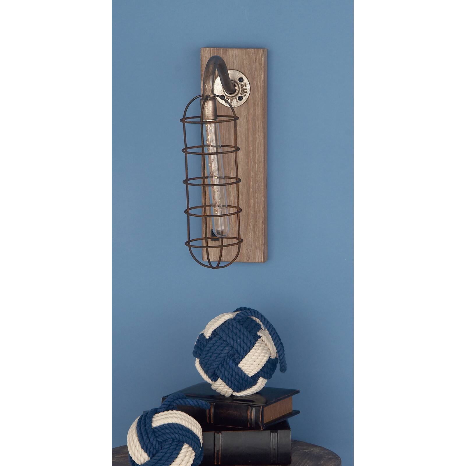 15" Brown Iron Industrial LED Wall Sconce