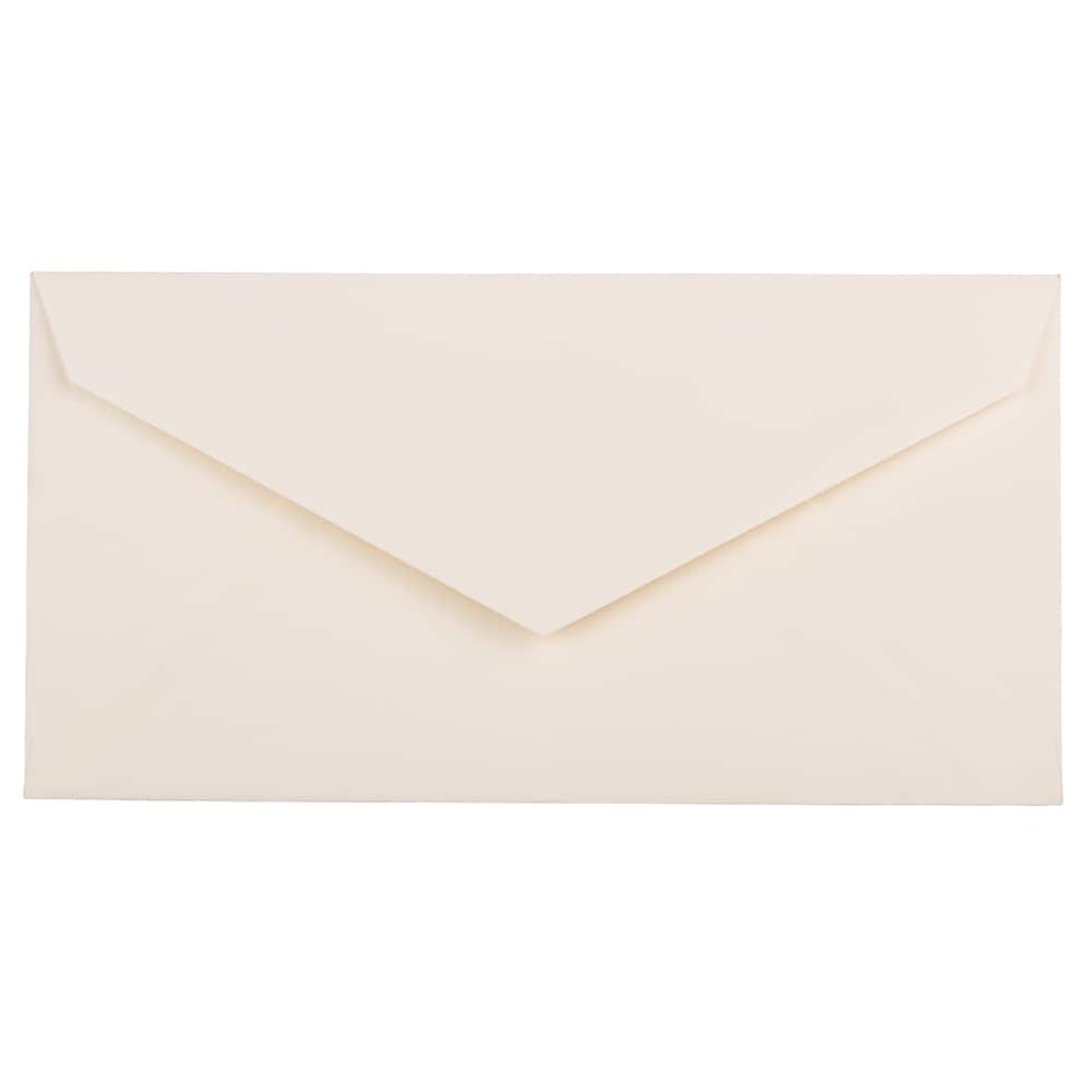 JAM Paper 3.875" x 7.5" Natural White Wove Monarch Strathmore Invitation Envelopes, 50ct.