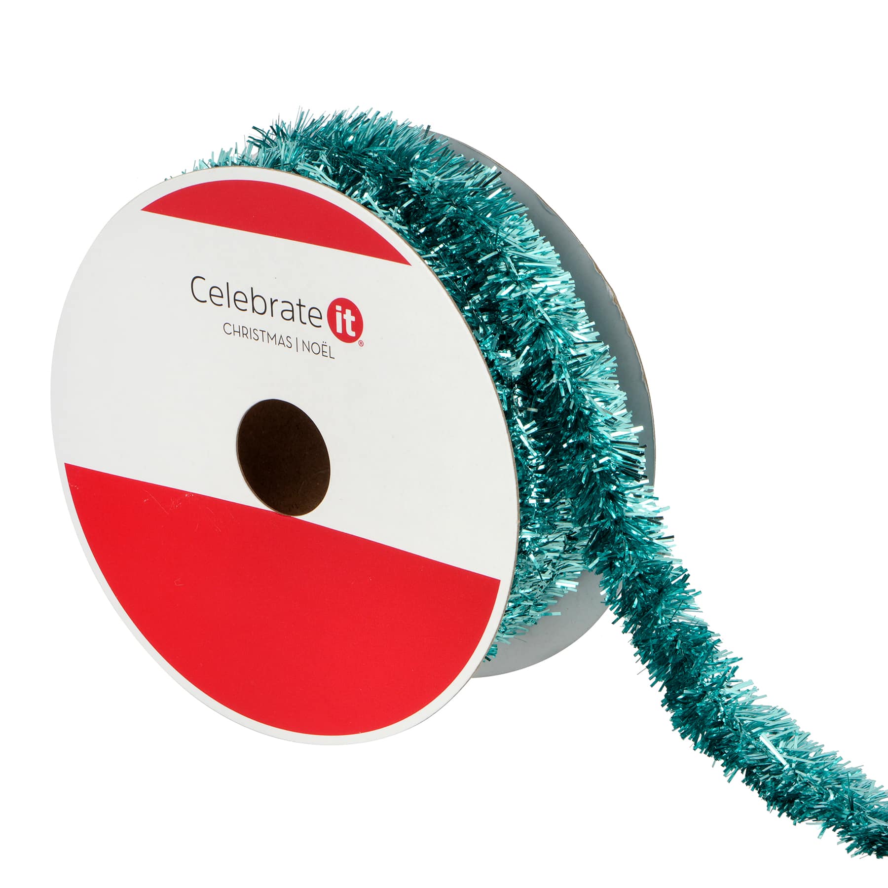 5/8&#x22; x 30ft. Turquoise Tinsel Wired Trim Ribbon by Celebrate It&#xAE;