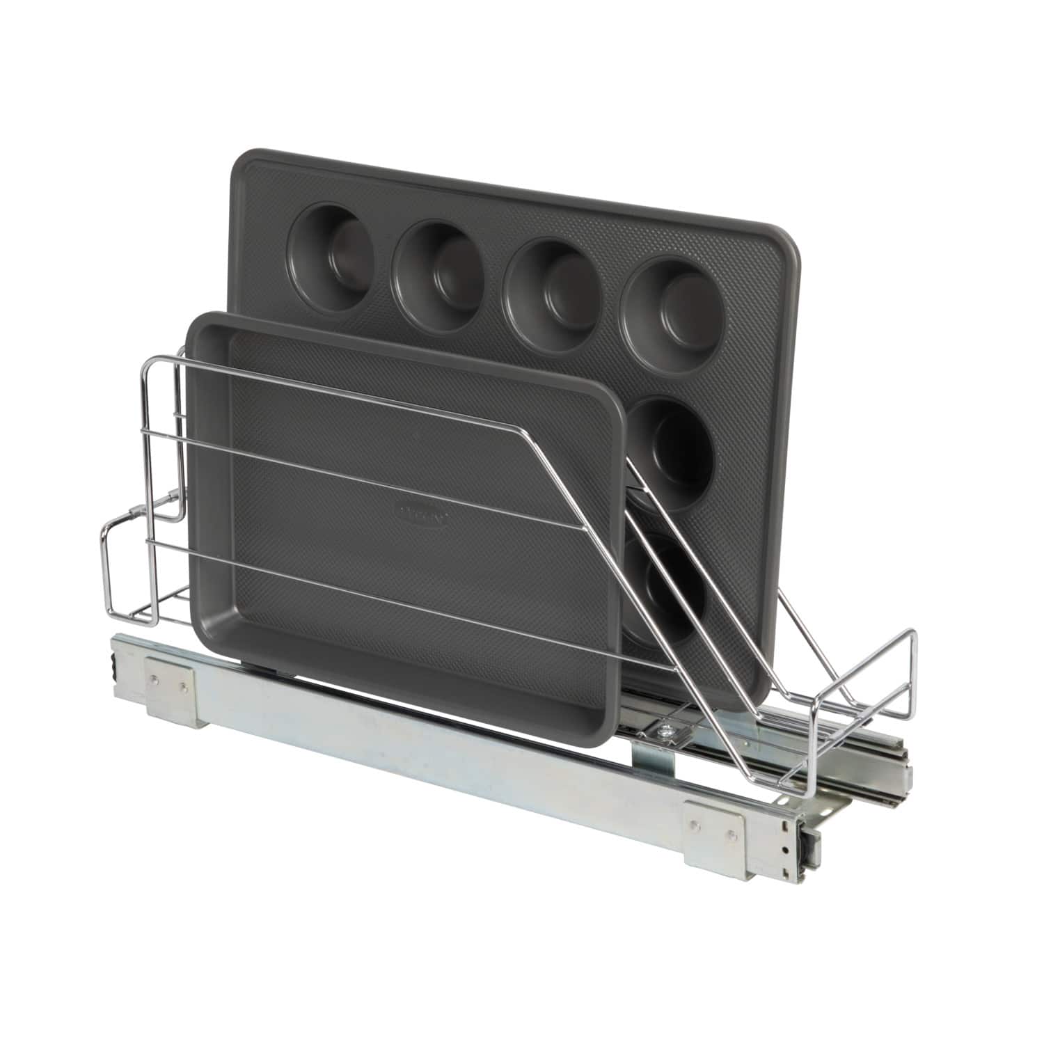 Household Essentials Glidez Chrome-Plated Steel Slide-Out Storage Organizer