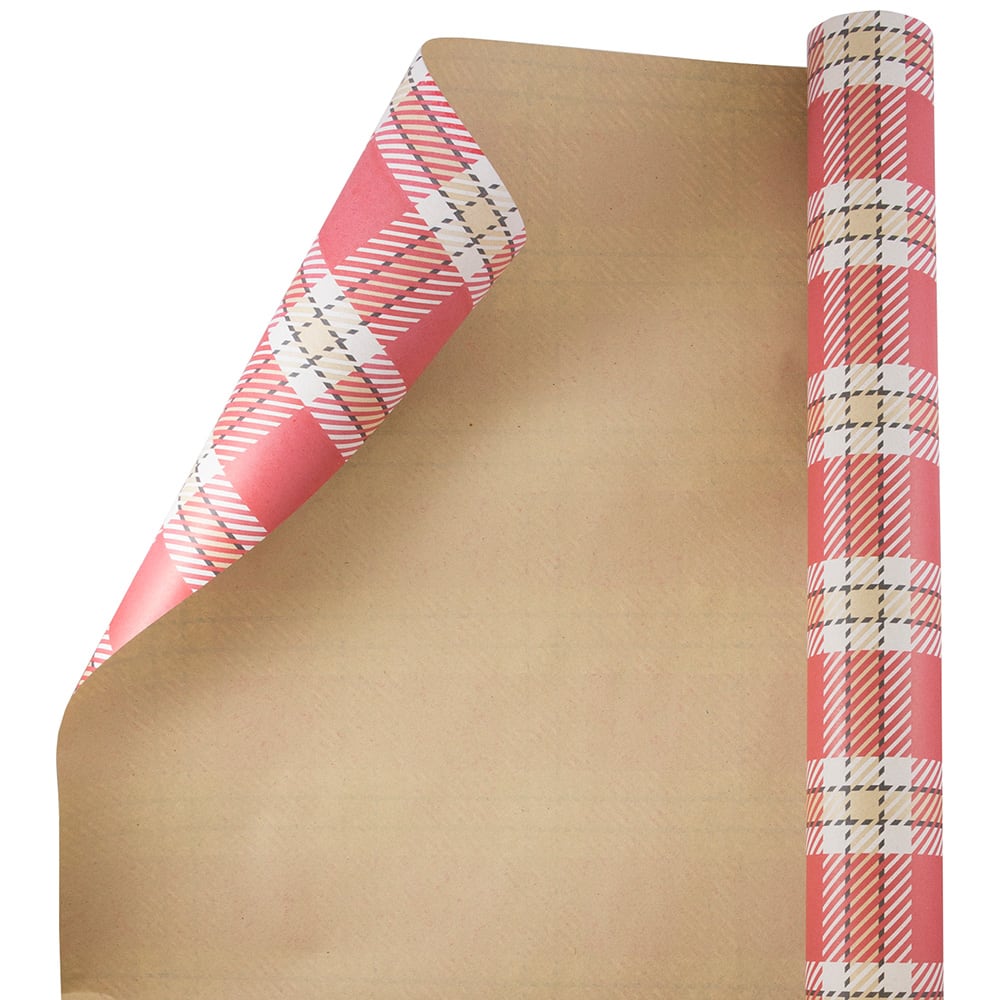 Jam Paper Christmas Wrapping Paper, 25 Sq ft, 1/Pack, Kraft Red Trees Gift Wrap