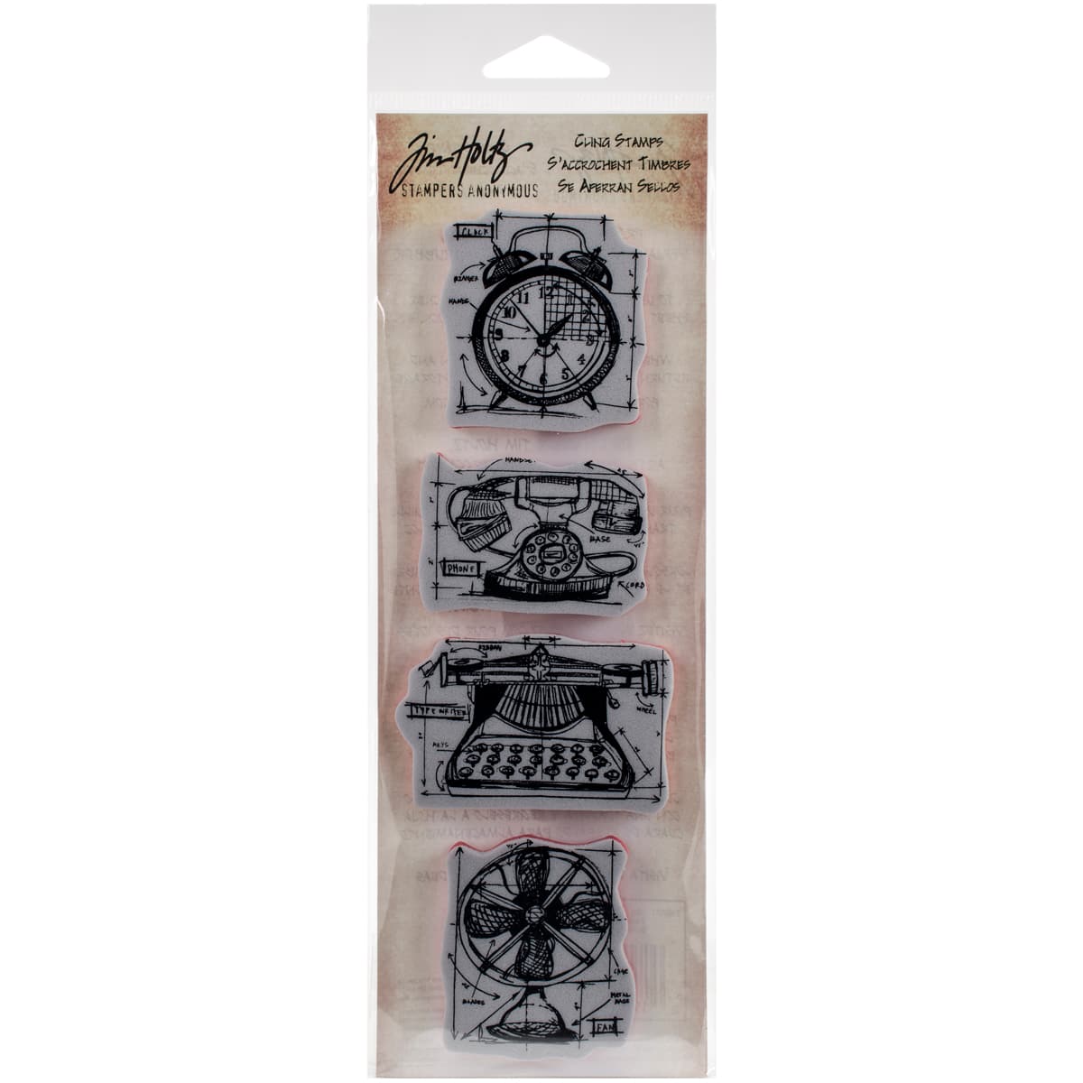 Stampers Anonymous Tim Holtz&#xAE; Mini Vintage Blueprint Cling Stamps