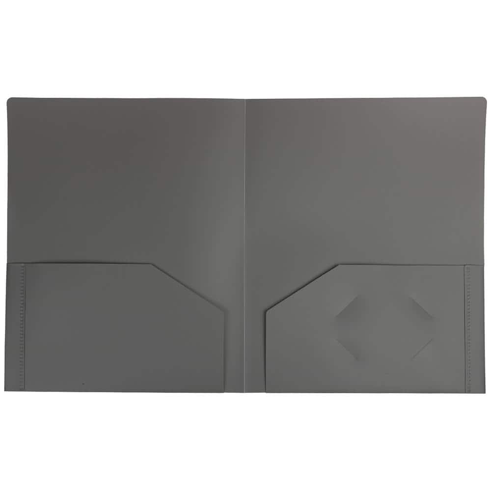 JAM Paper Heavy Duty Plastic 2-Pocket Folders, 6ct.